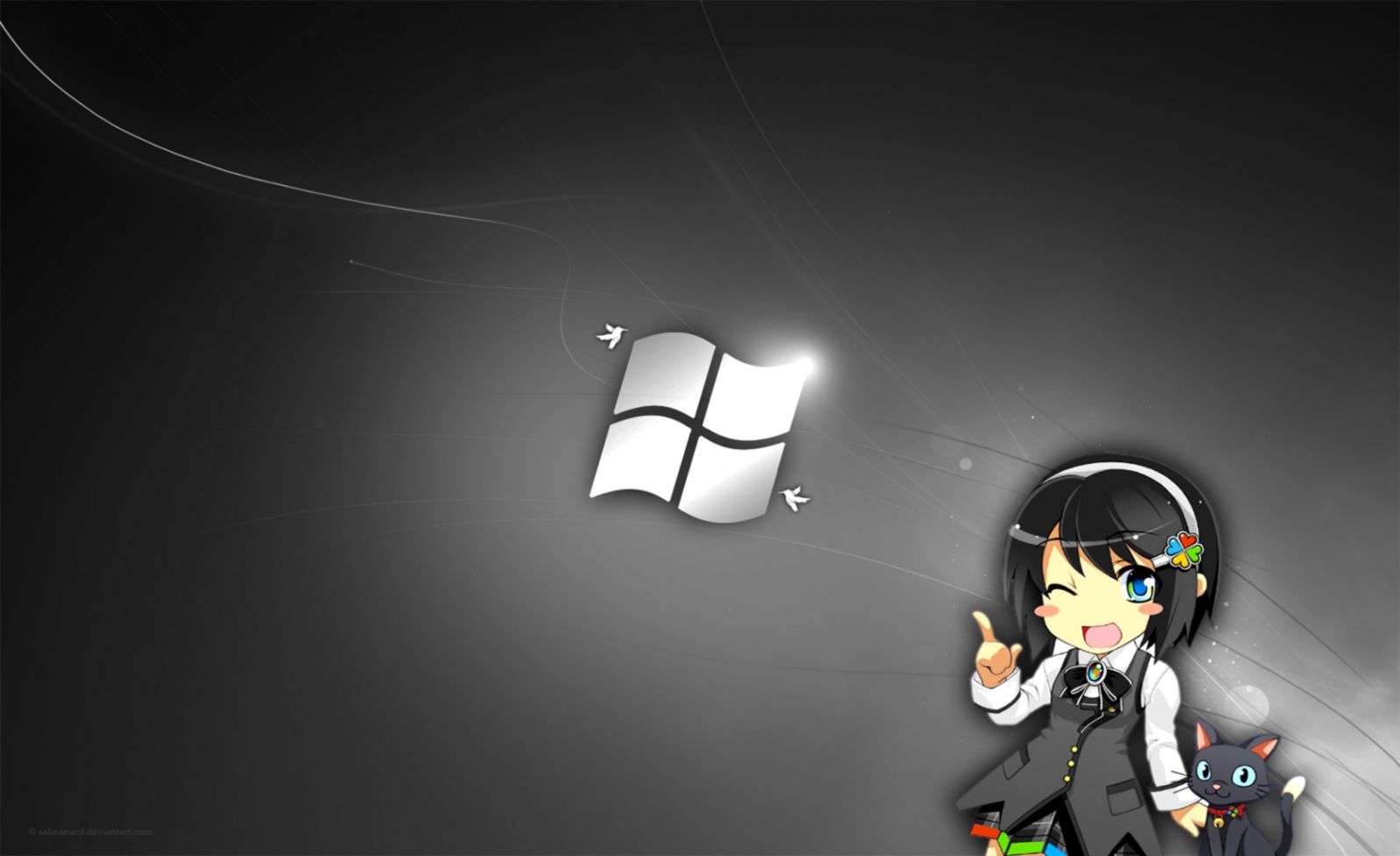 Anime Girl Windows HD Wallpaper