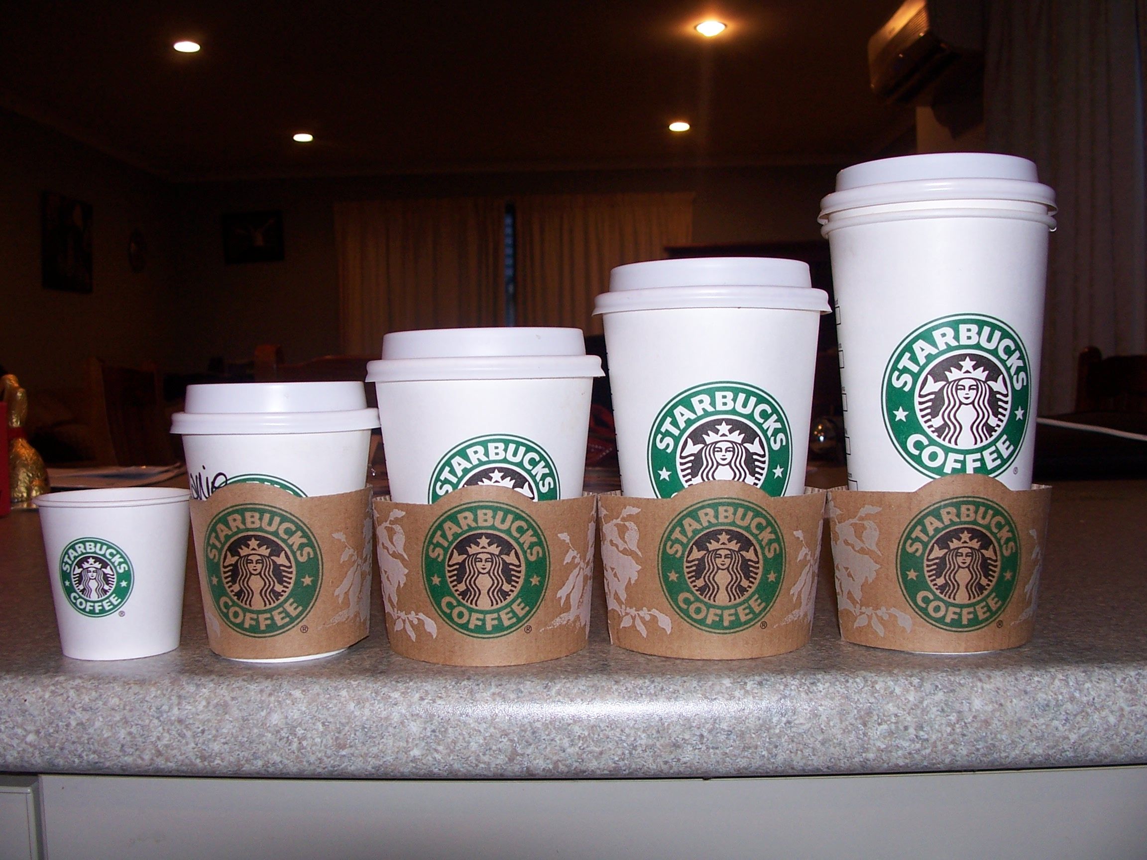 Artistic Starbucks Coffee Wallpaper with Various Cup Size Wallpaper. Wallpaper Download. High Resolution Wallpaper