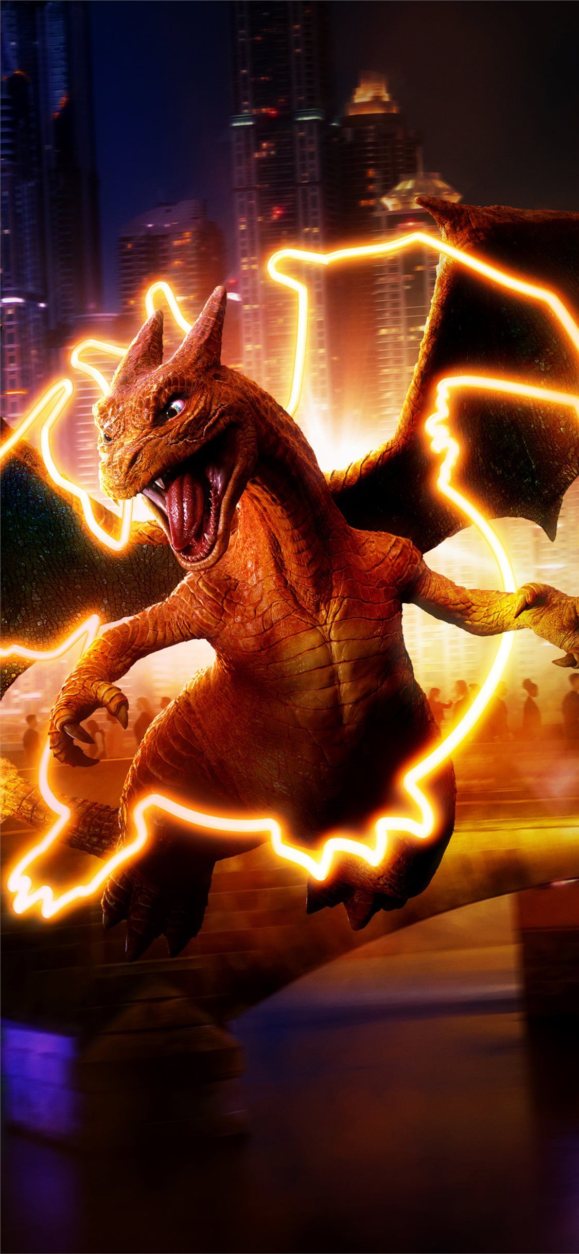 detective pikachu char charizard 5k iPhone X Wallpaper Free Download