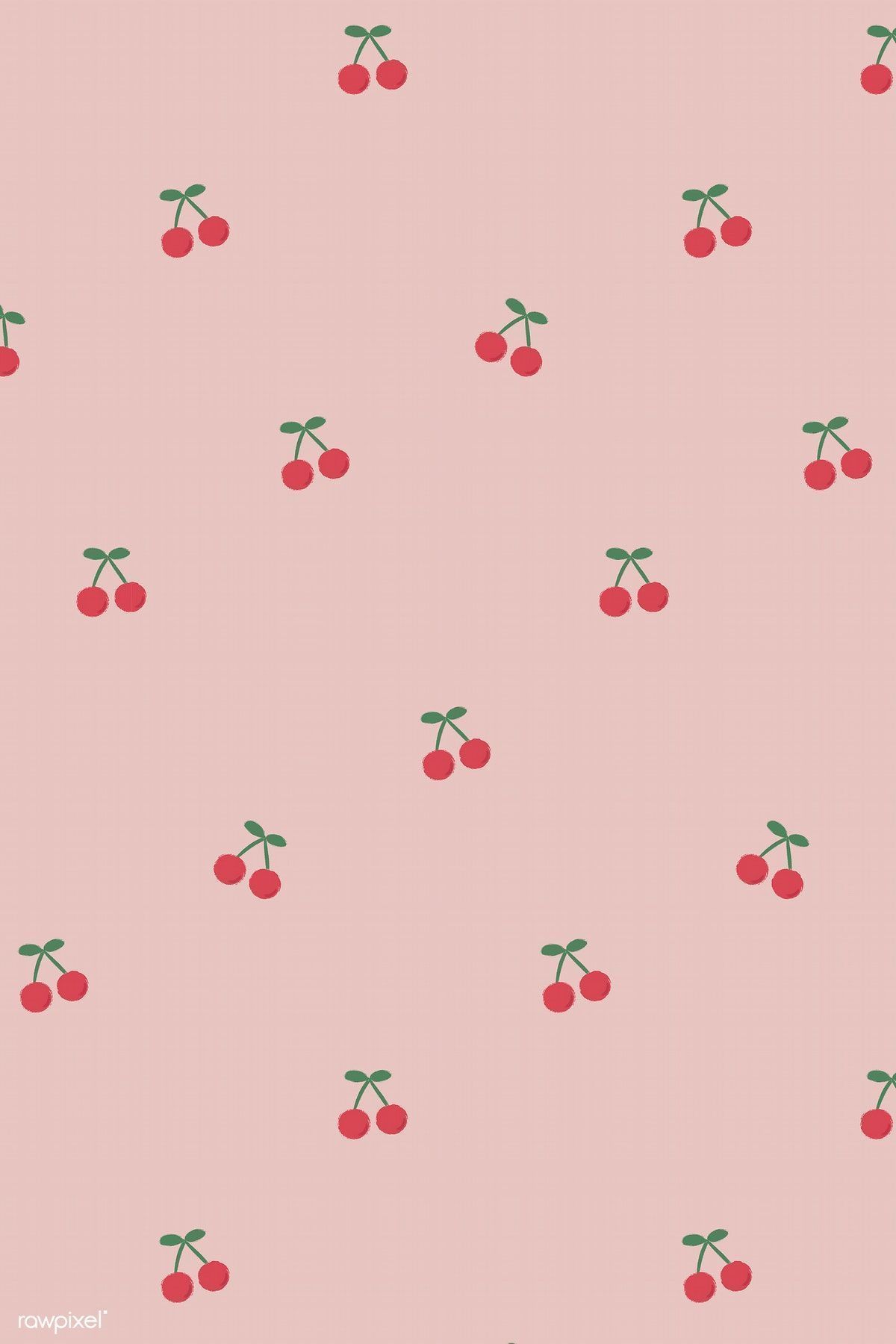 Download premium vector of Red hand drawn cherry seamless pattern on pink. Cute patterns wallpaper, Aesthetic iphone wallpaper, iPhone background wallpaper