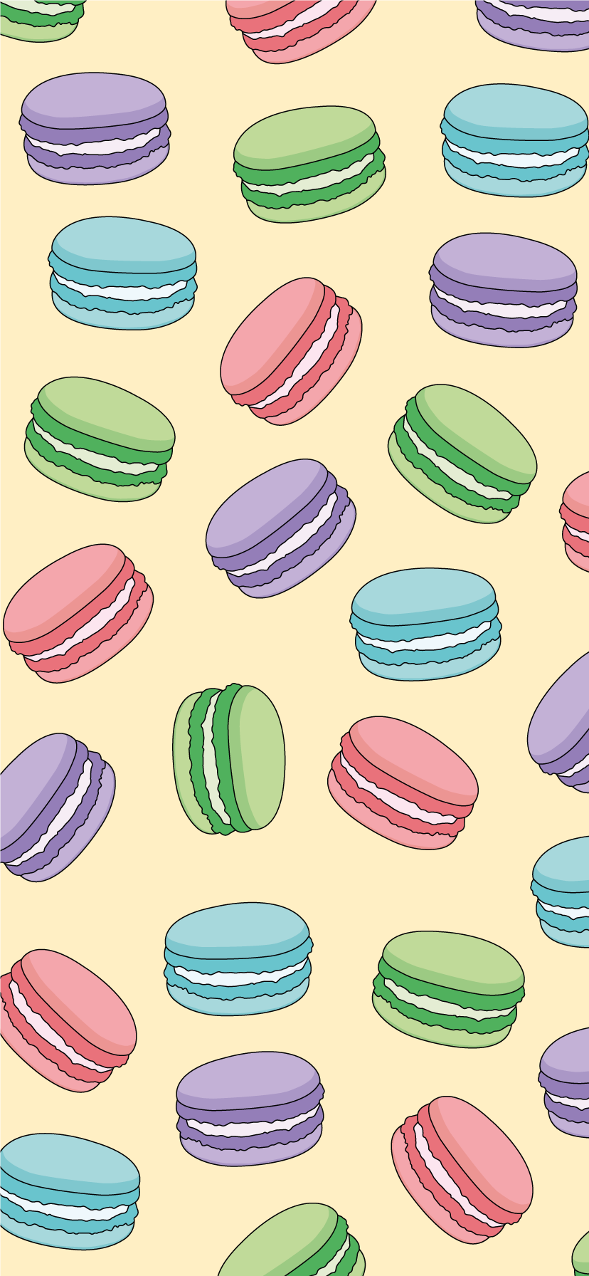 Multiple Macarons' Sticker By Isabelle Anne. Cute Patterns Wallpaper, IPhone Background, Baking Wallpaper