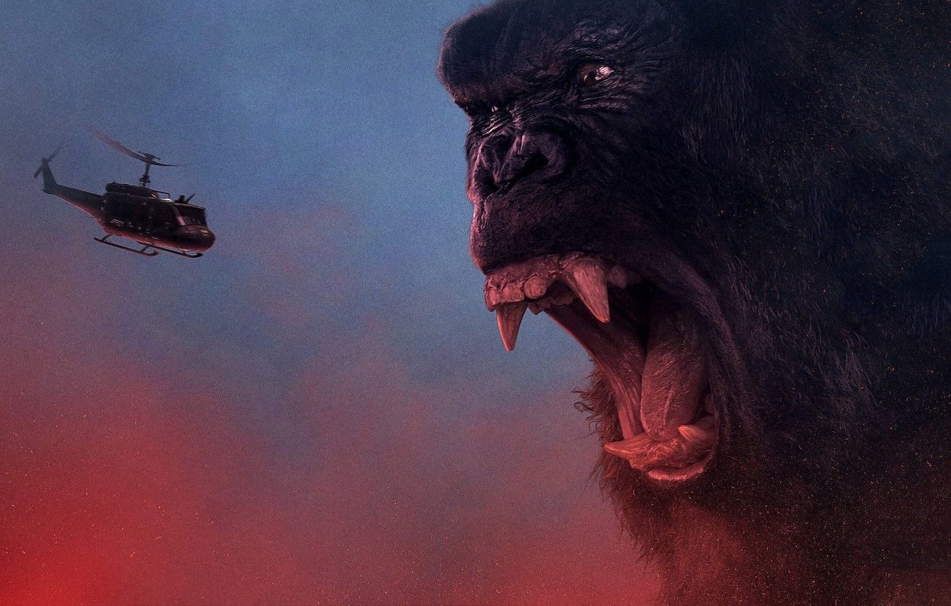 Wallpaper King Kong, cinema, movie, gorilla, fang, film, angry, strong, fury, Kong, Kong: Skull Island, Skull Island image for desktop, section фильмы