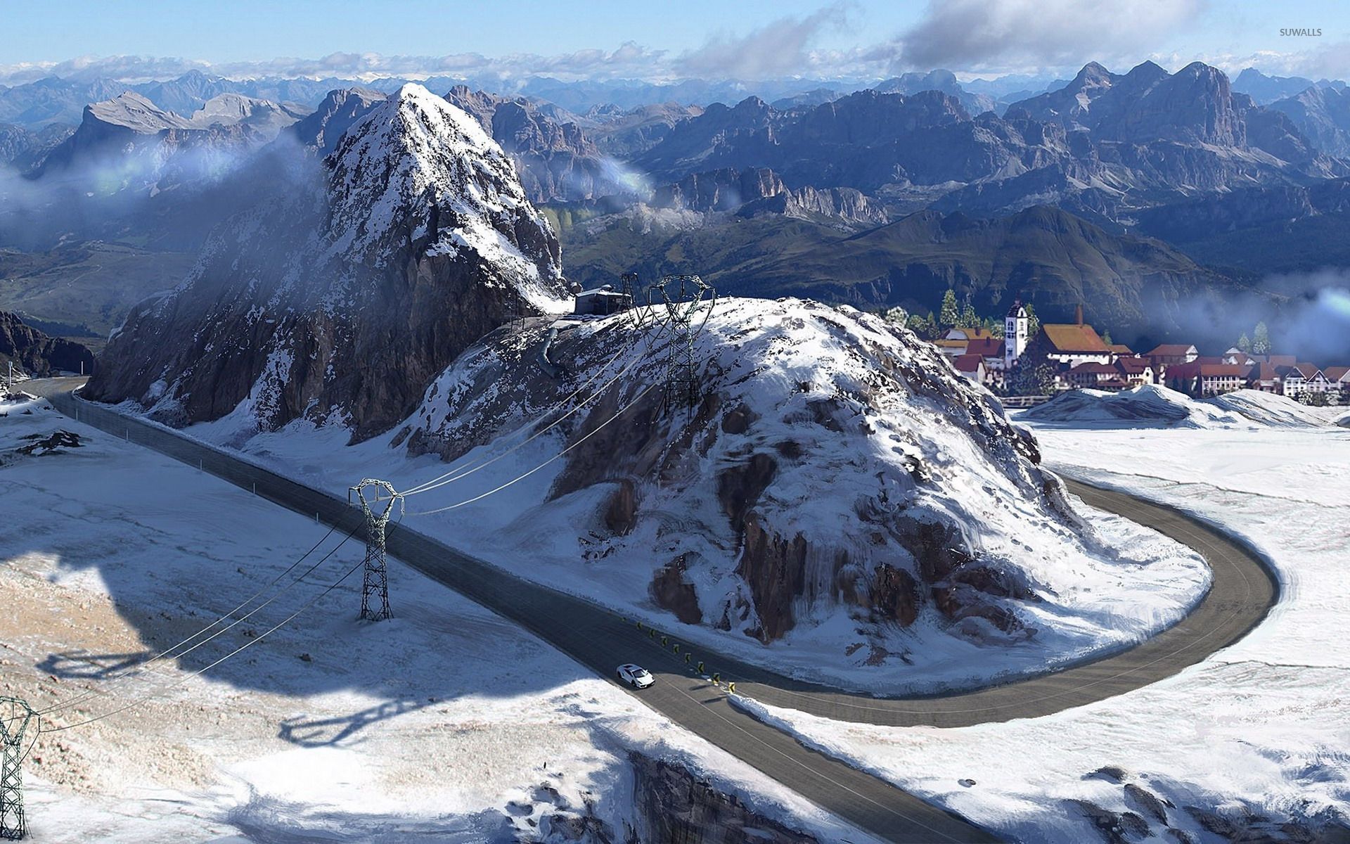 Forza Motorsport 4 track through snowy mountains wallpaper wallpaper