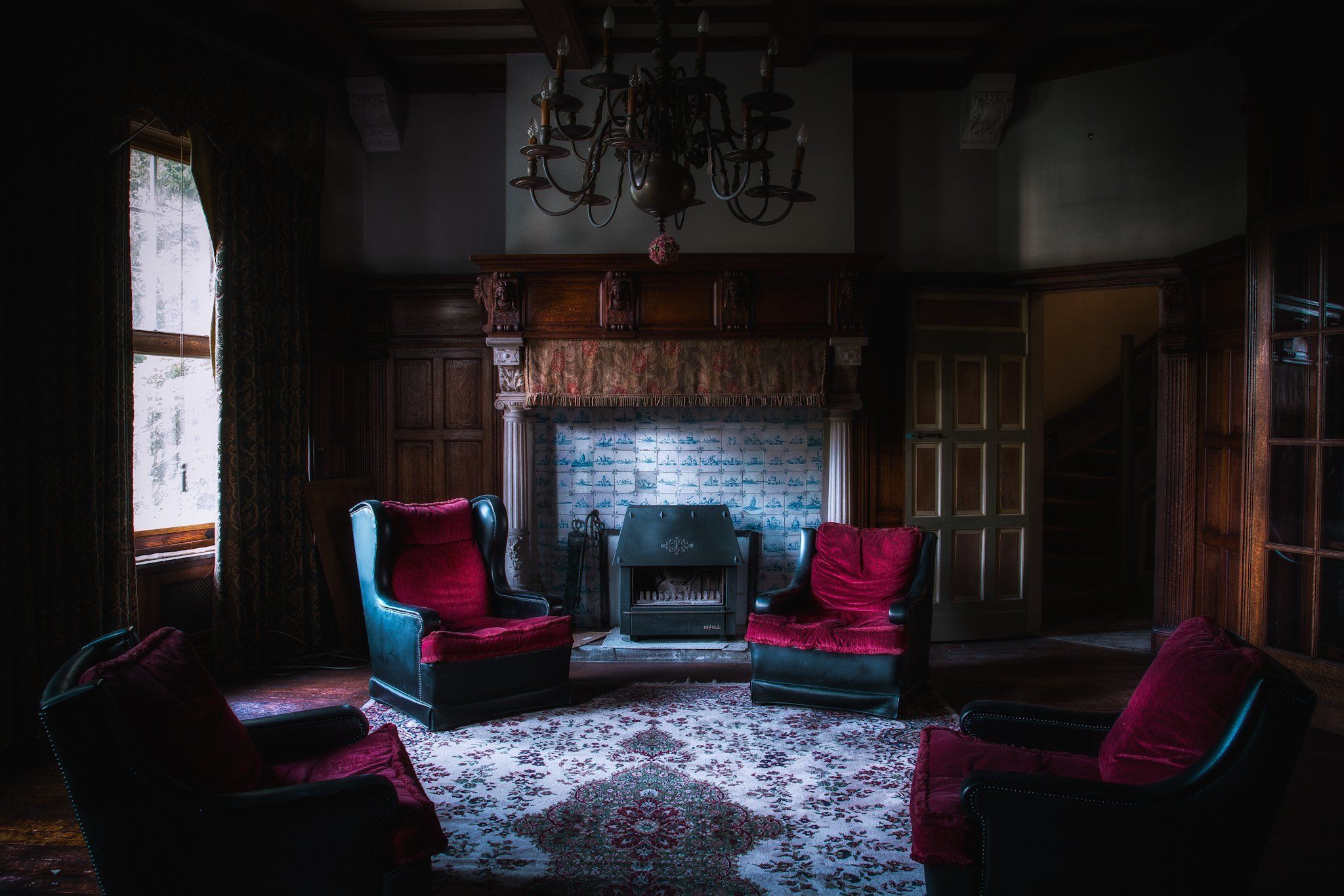 creepy gothic living room