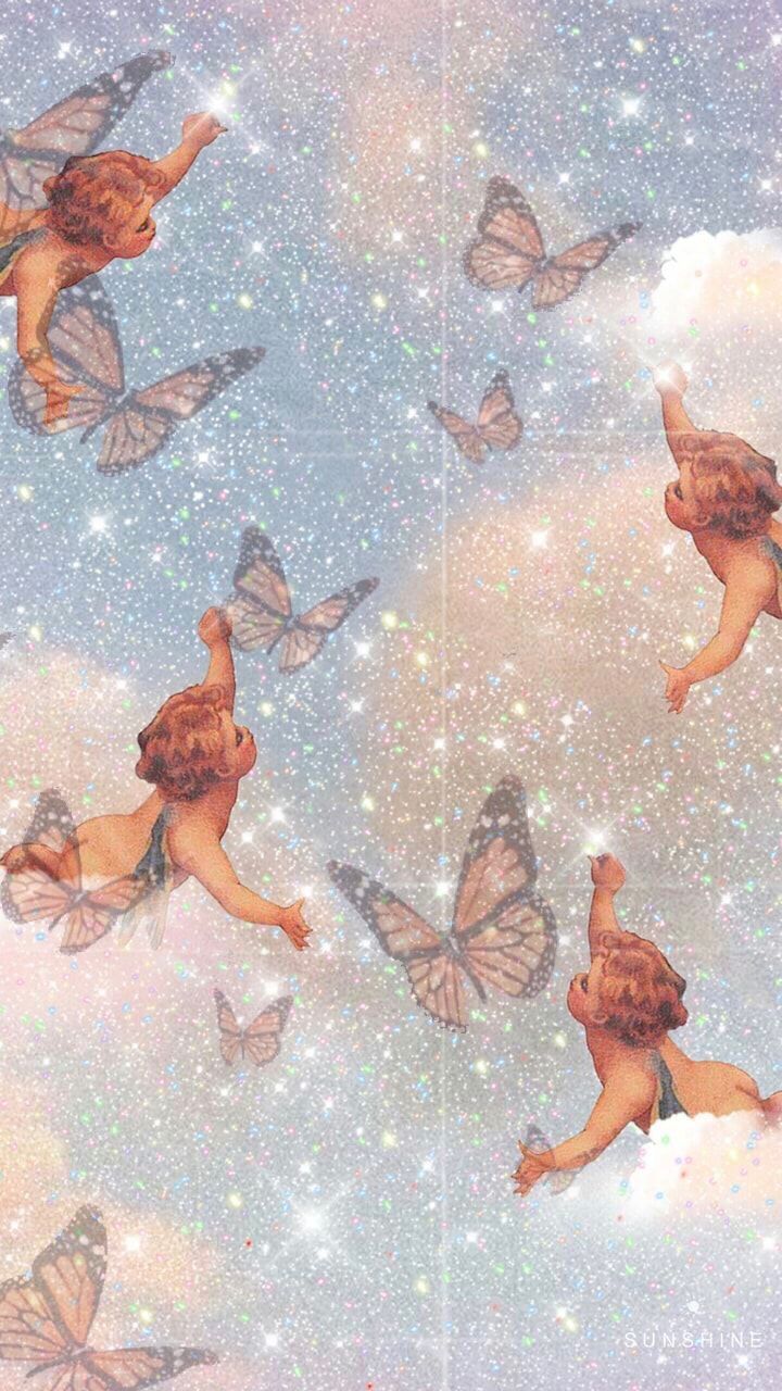 Baby angel butterfly wallpaper x. Aesthetic wallpaper, Iconic wallpaper, iPhone wallpaper vintage