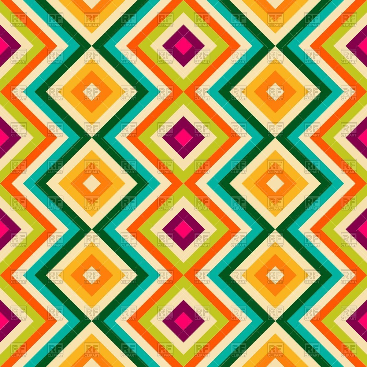 Seamless Wallpaper With Zig Zag And Rhombus Vector Wallpaper & Background Download