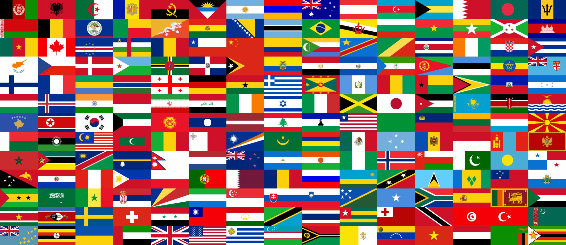 Free Coloring Picture: Icon All Country Flags Wallpaper