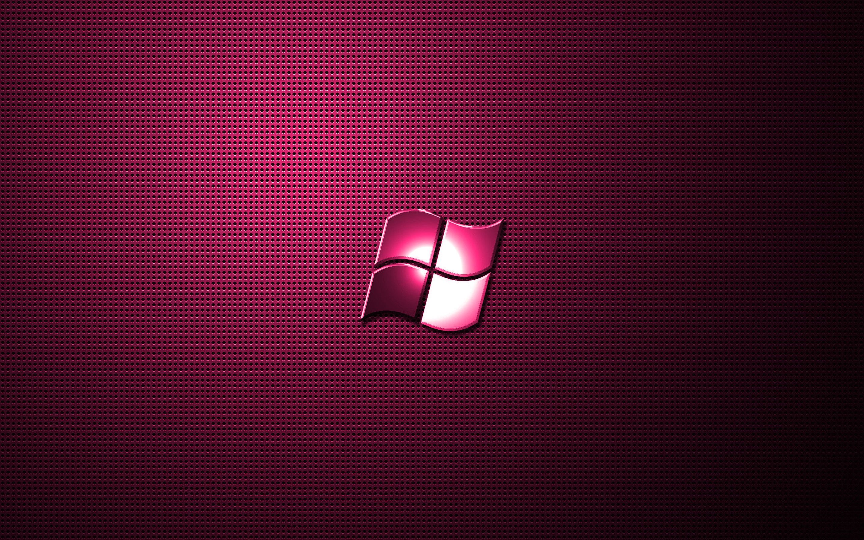 Download wallpaper Windows pink logo, artwork, metal grid background, Windows logo, creative, Windows, Windows metal logo for desktop with resolution 2880x1800. High Quality HD picture wallpaper