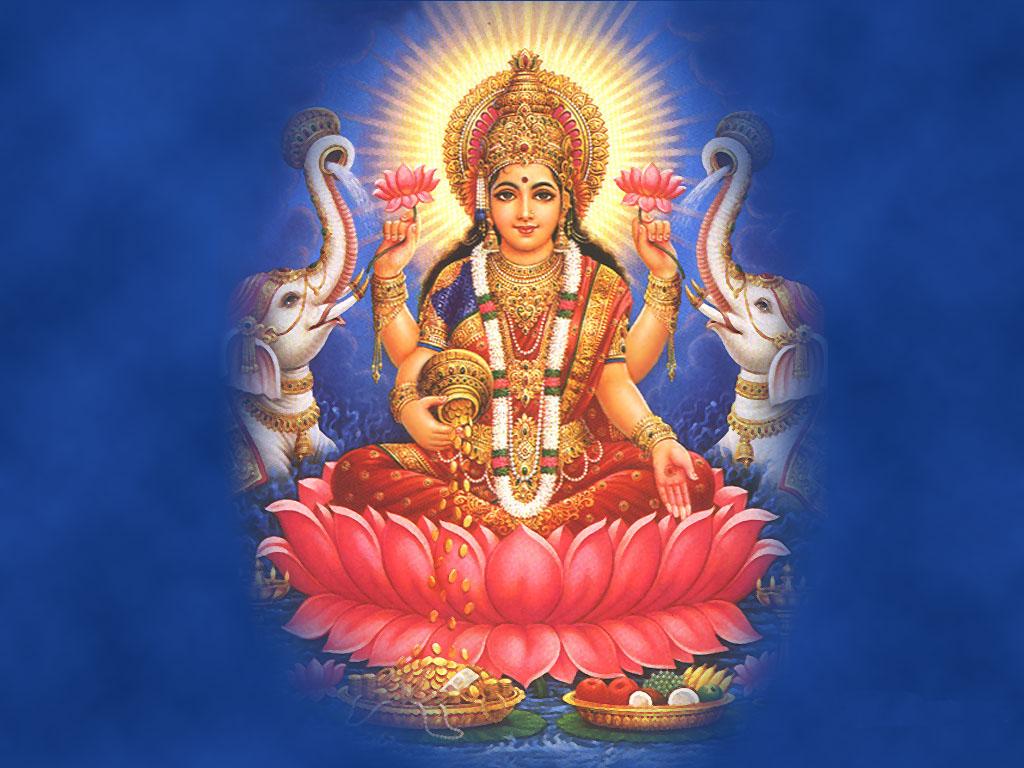 Lakshmi Devi In Lotus HD Wallpaper