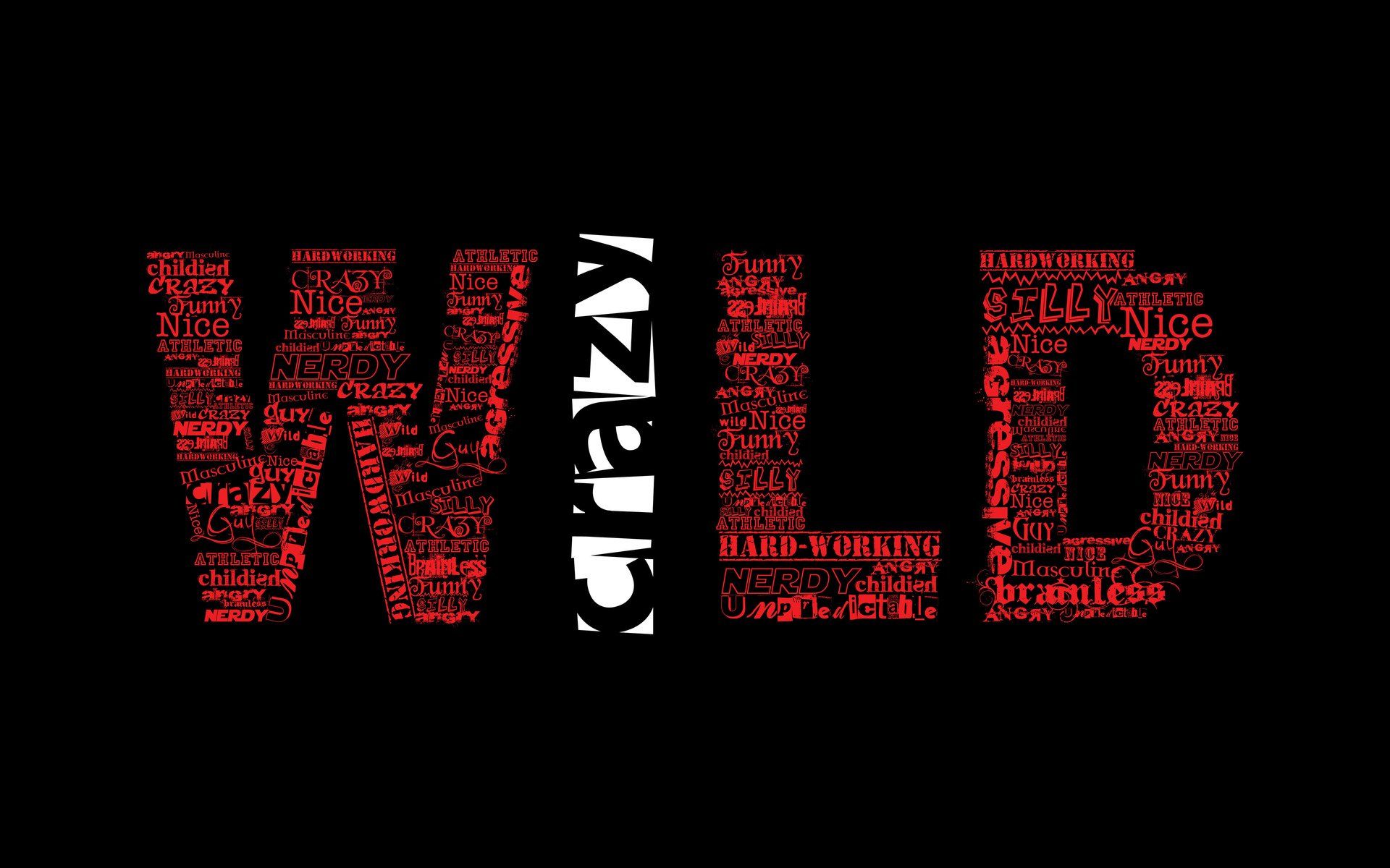 Wild word red white art texture wallpaperx1200