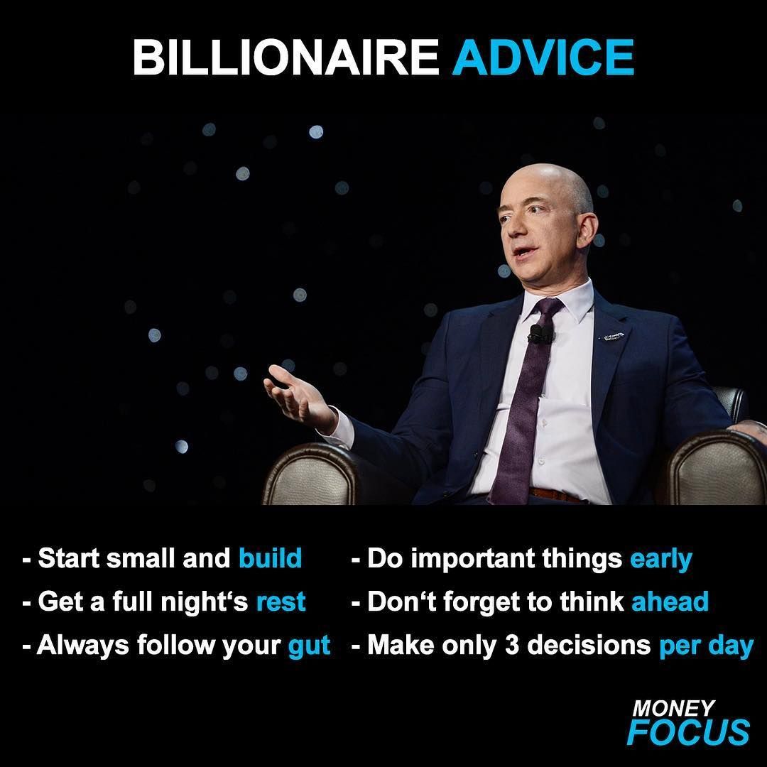 Money Focus on Instagram: “Billionaire Advice from Jeff Bezos