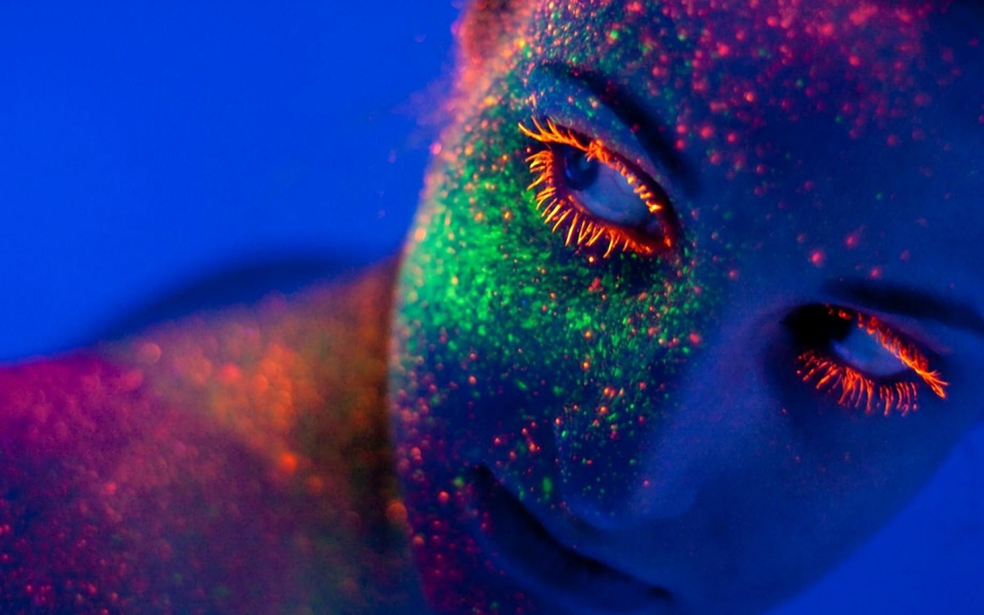 neon women body paint paint splatter Wallpaper HD / Desktop and Mobile Background