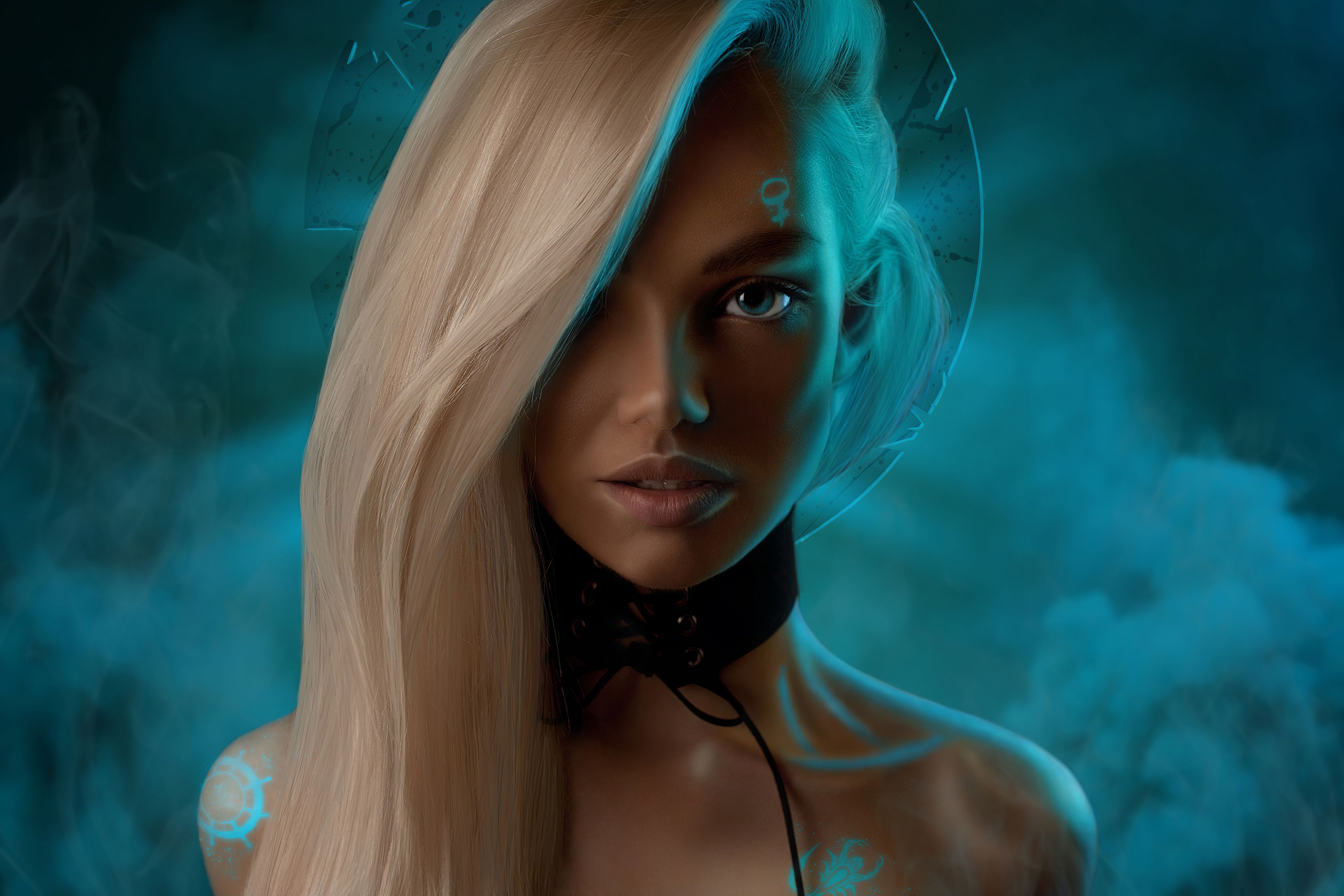 Neon Smoke Women Scifi 4k, HD Artist, 4k Wallpaper, Image, Background, Photo and Picture