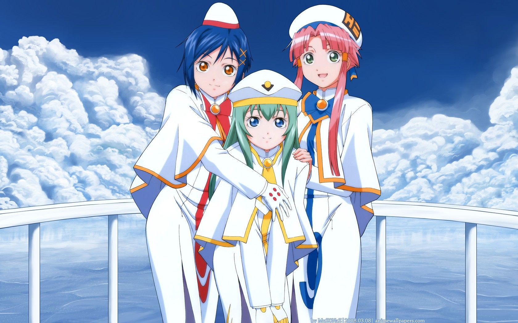 Three friends in the anime Aria wallpaper and image, picture, photo