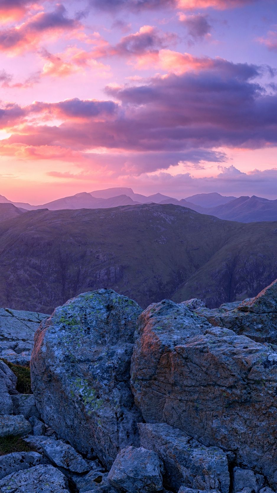 Wallpaper Mountains, Stones, Sunset, Sky, Scotland Wallpaper Scotland