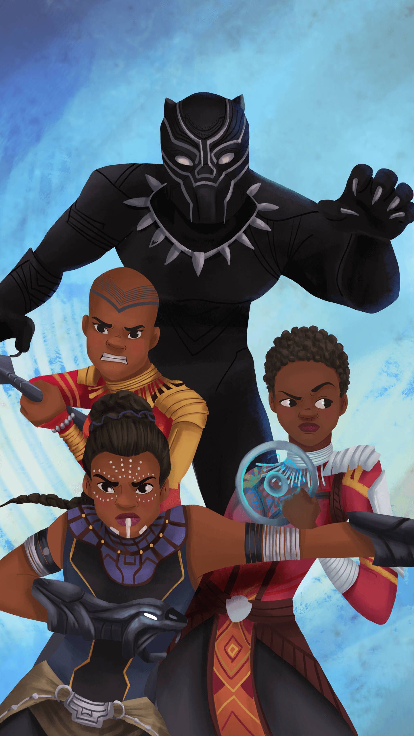 Wakanda Fighters Black Panther iPhone Wallpaper