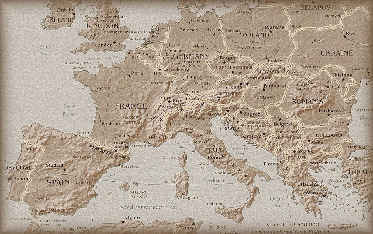 Europe old map wallpaper. Europe old map