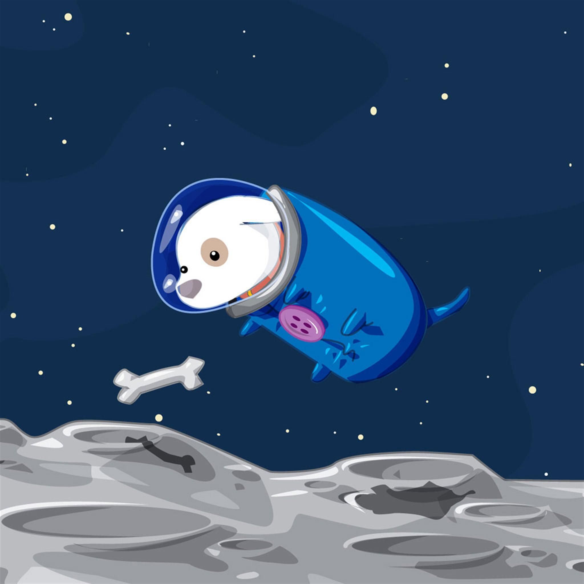The space dogs find food iPad Air Wallpaper. Dog wallpaper, Ilustrações, Wallpaper