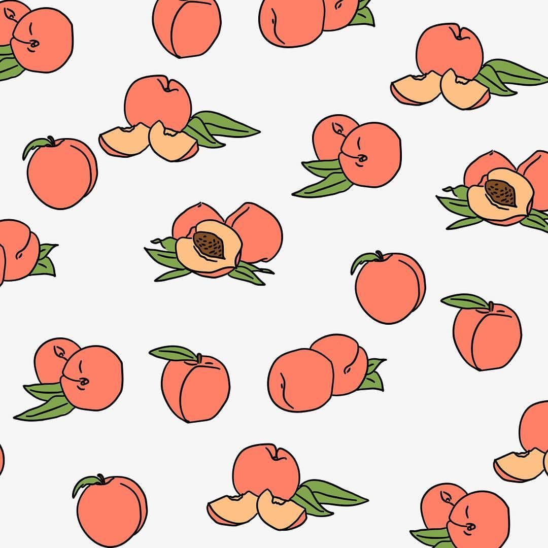 This wednesday's #wednesdaypattern was a peachy request If you fancy getting this fruity little number as. Peach wallpaper, Fruits drawing, Peach art