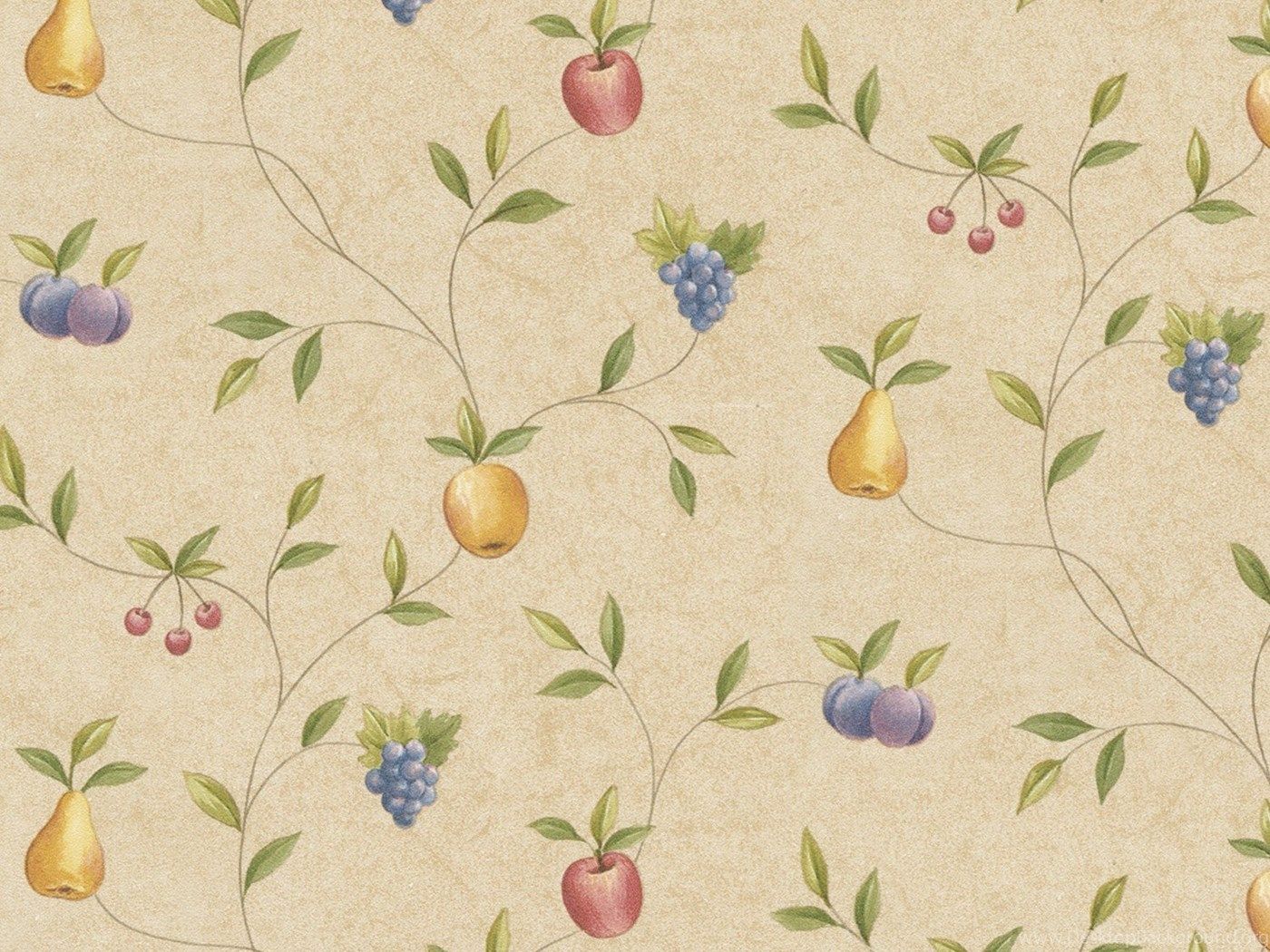 Fruity Wallpaper On An Old Fashioned Kitchen