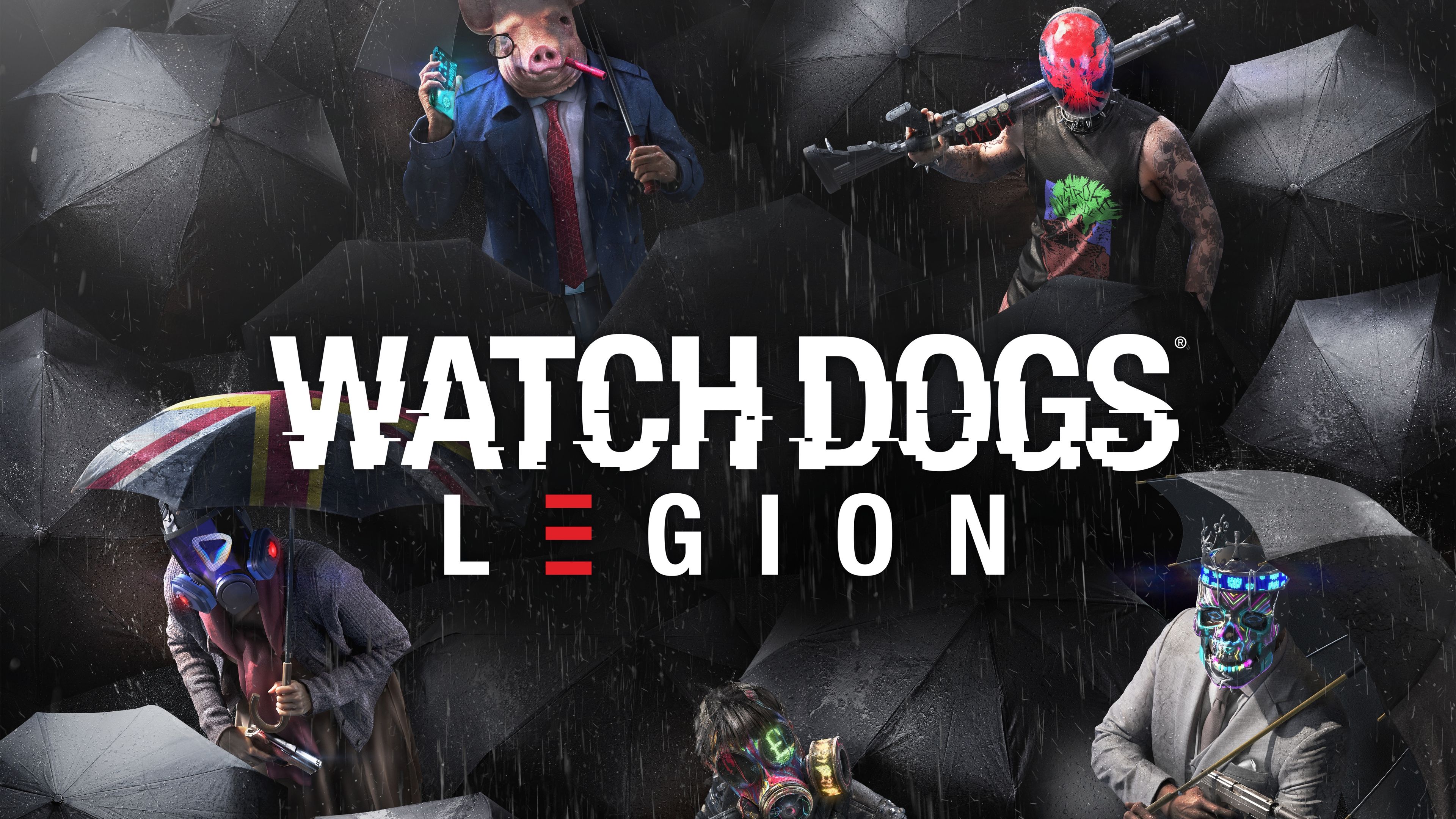 Watch Dogs Legion Characters Masks Wallpaper 8k Ultra HD