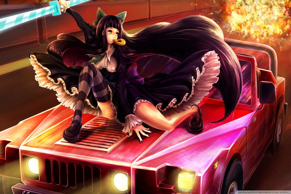 Anime Car Girl Ultra HD Desktop Background Wallpaper for 4K UHD TV