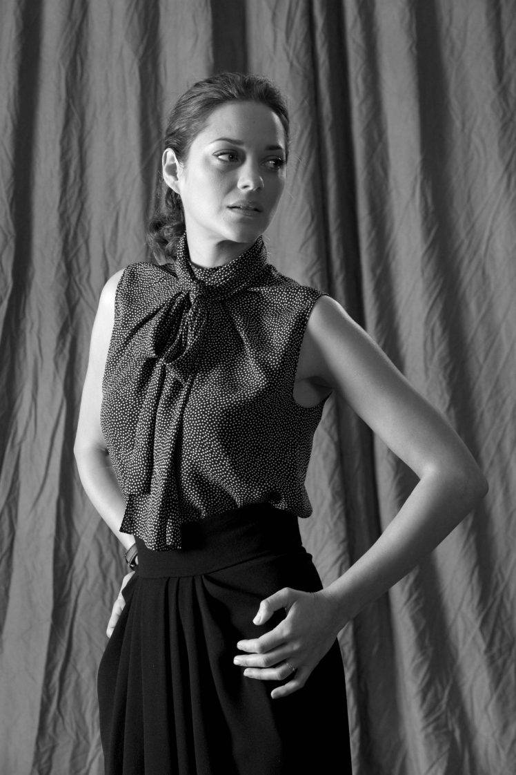 Marion Cotillard, Actress, Women, Monochrome, Brunette Wallpaper HD / Desktop and Mobile Background