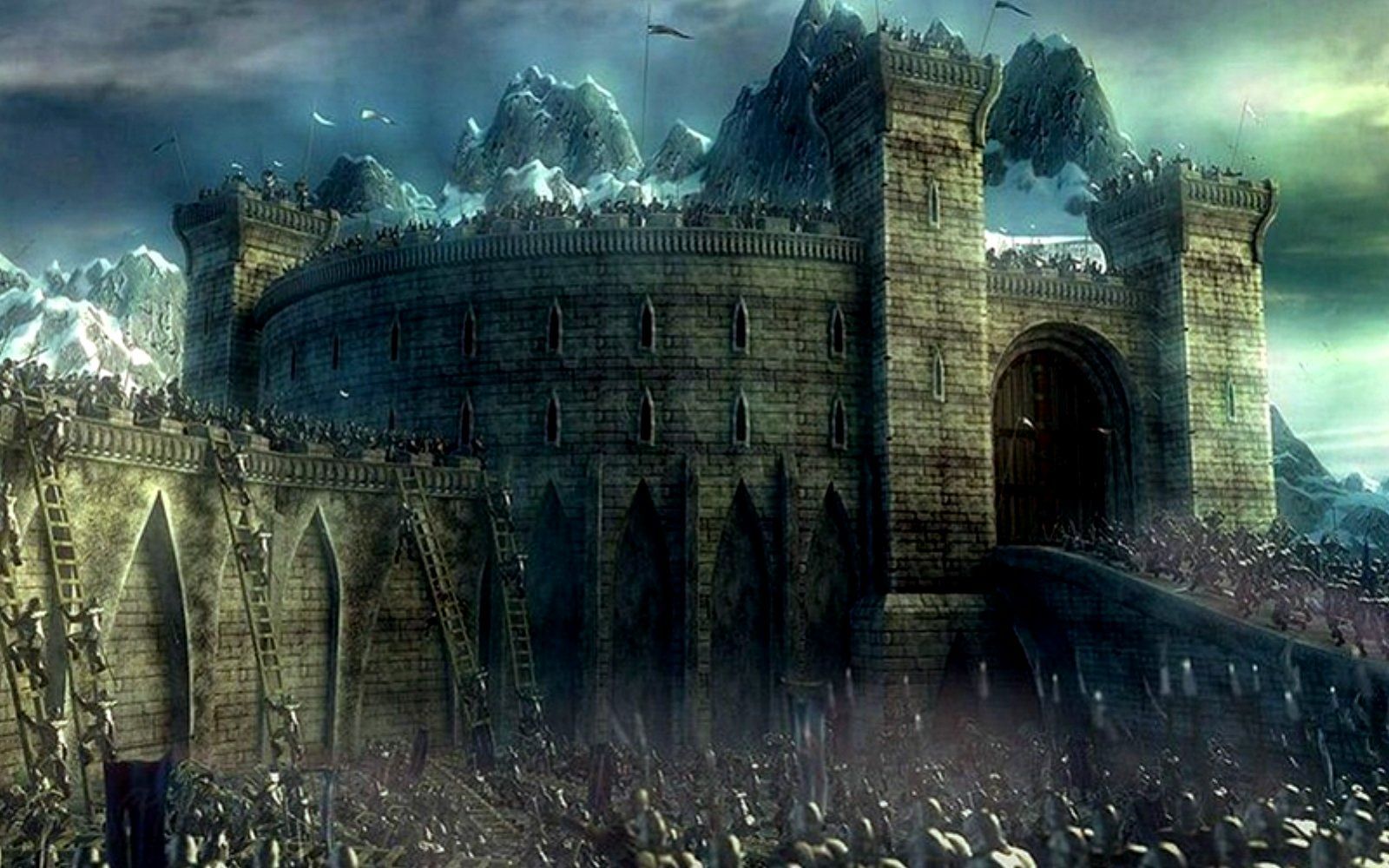 Medieval Castle. Fantasy castle, Helms deep, Middle earth art