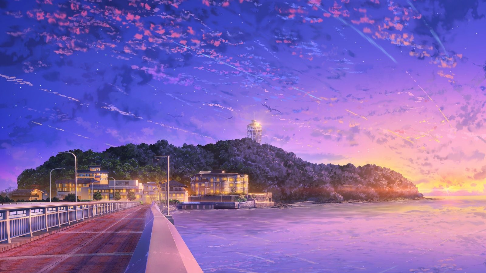 Japan Anime Sky 4k 1600x900 Resolution HD 4k Wallpaper, Image, Background, Photo and Picture