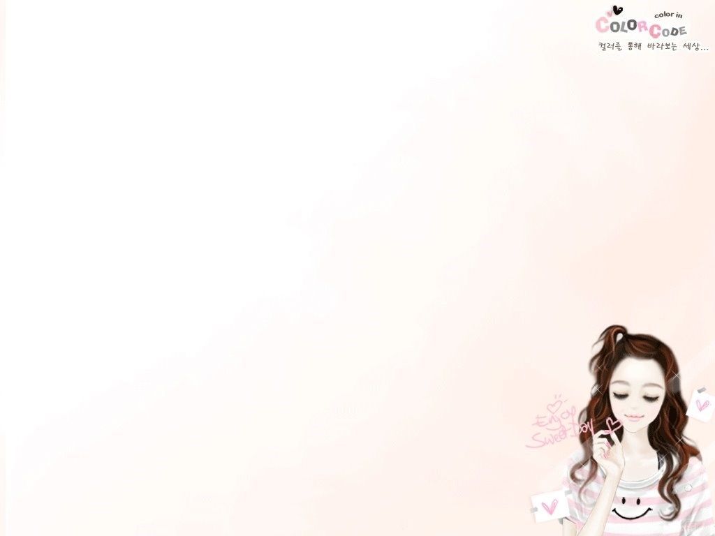 Korean Couple Wallpaper Korean Cartoon Girl HD HD Wallpaper