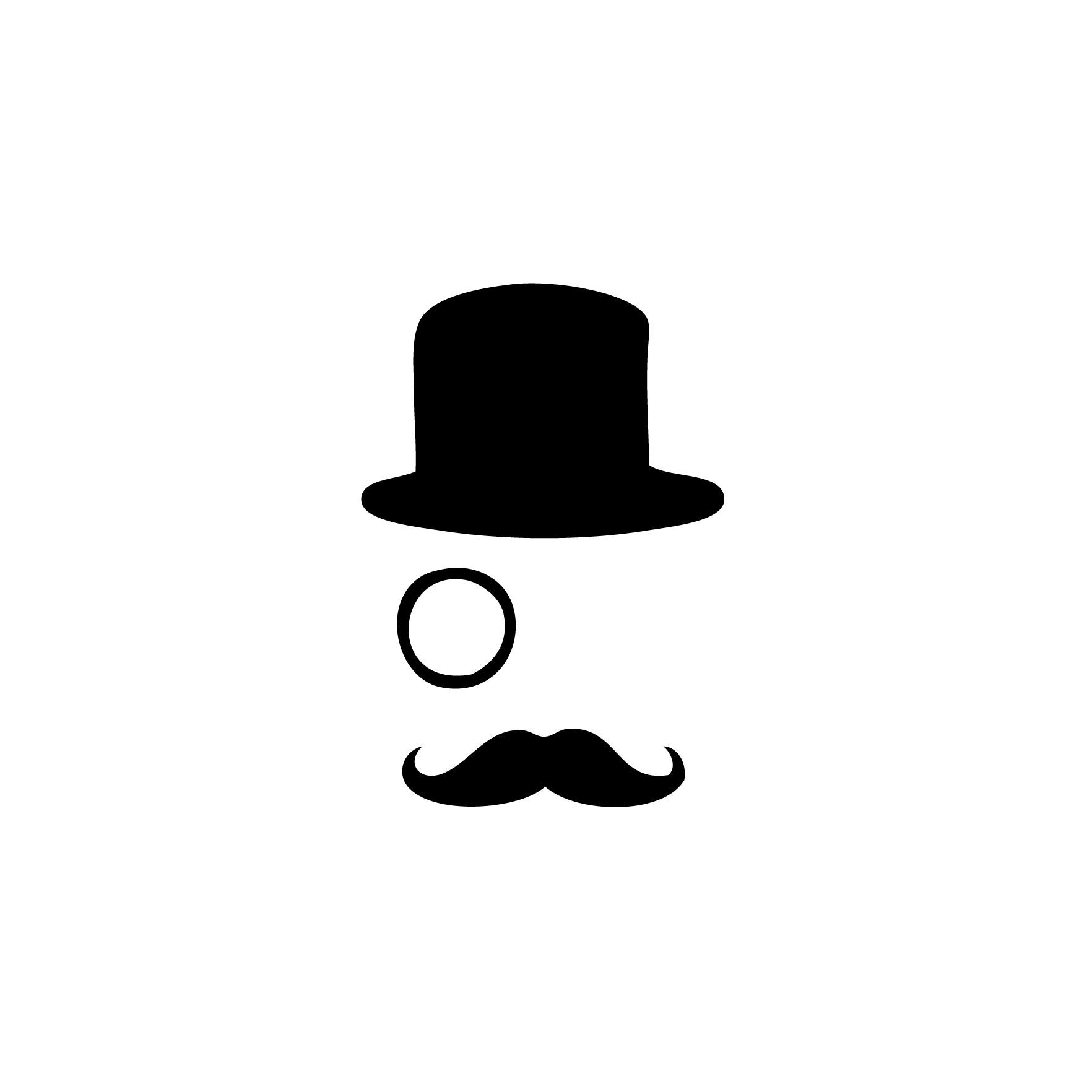Top Hat, Mustache, and Monocle Decal Cherry Or Two. Tatoo, Tatuagem, Bigode