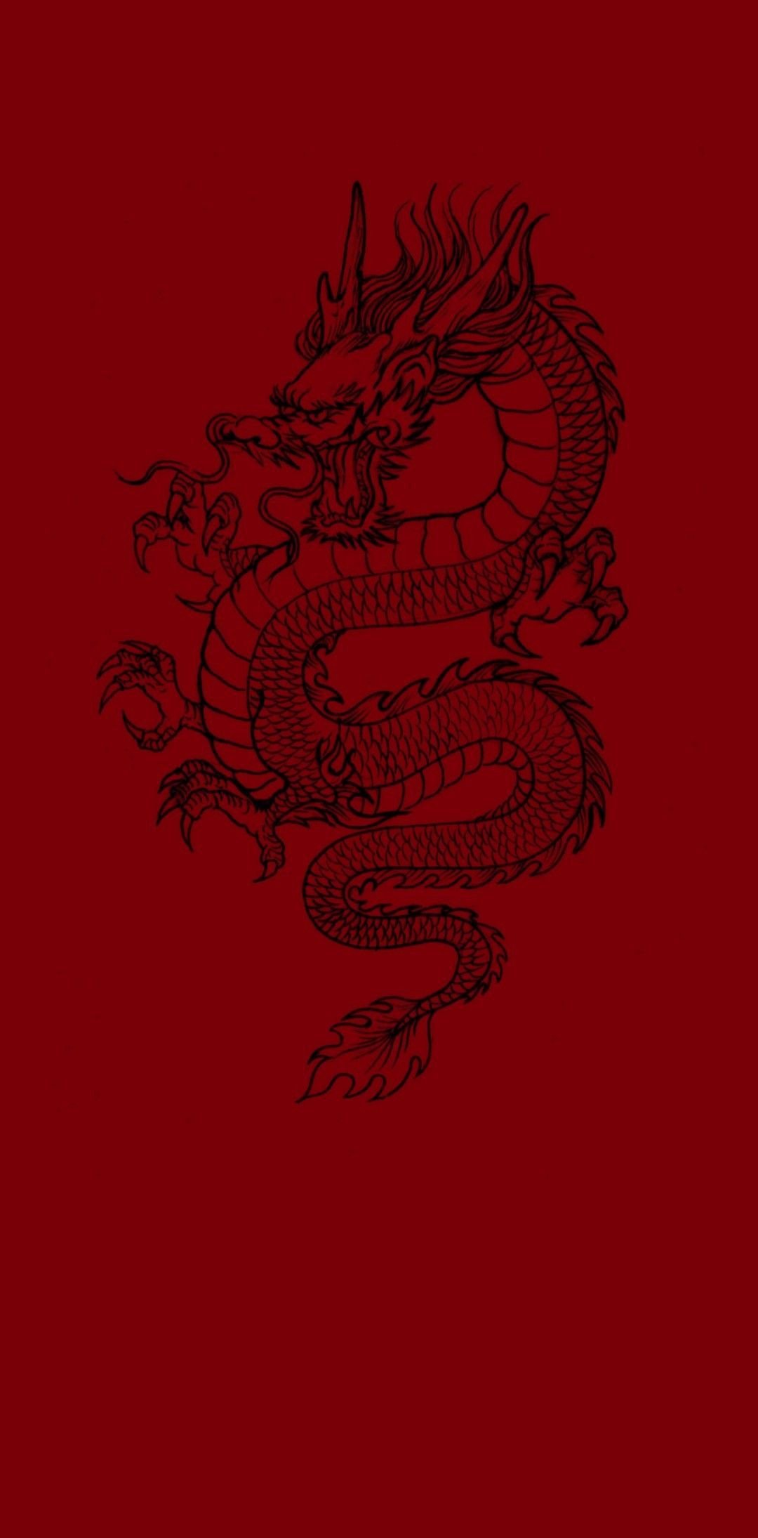 Chinese Dragon Wallpaper. Red and black wallpaper, Dragon wallpaper iphone, Dark red wallpaper