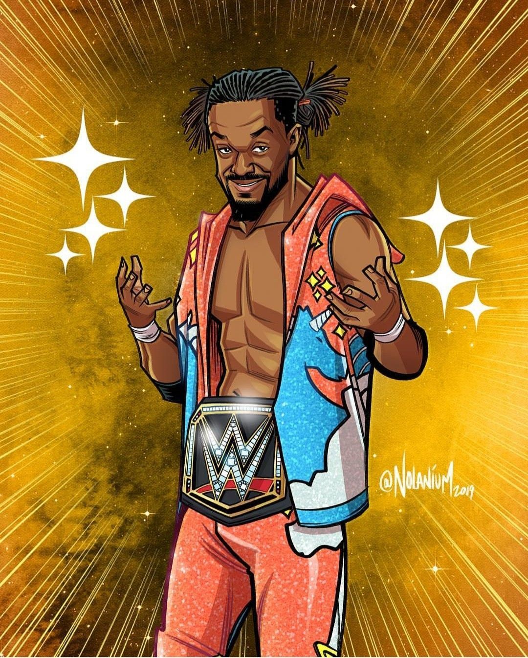WWE World Heavyweight Champion Kofi Kingston. Wrestling posters, Wwe wallpaper, Wwe kofi kingston