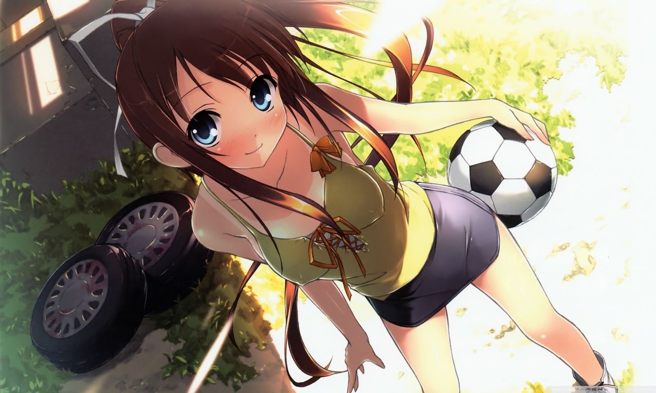 Anime Football Girl Ultra HD Desktop Background Wallpaper for 4K UHD TV, Tablet