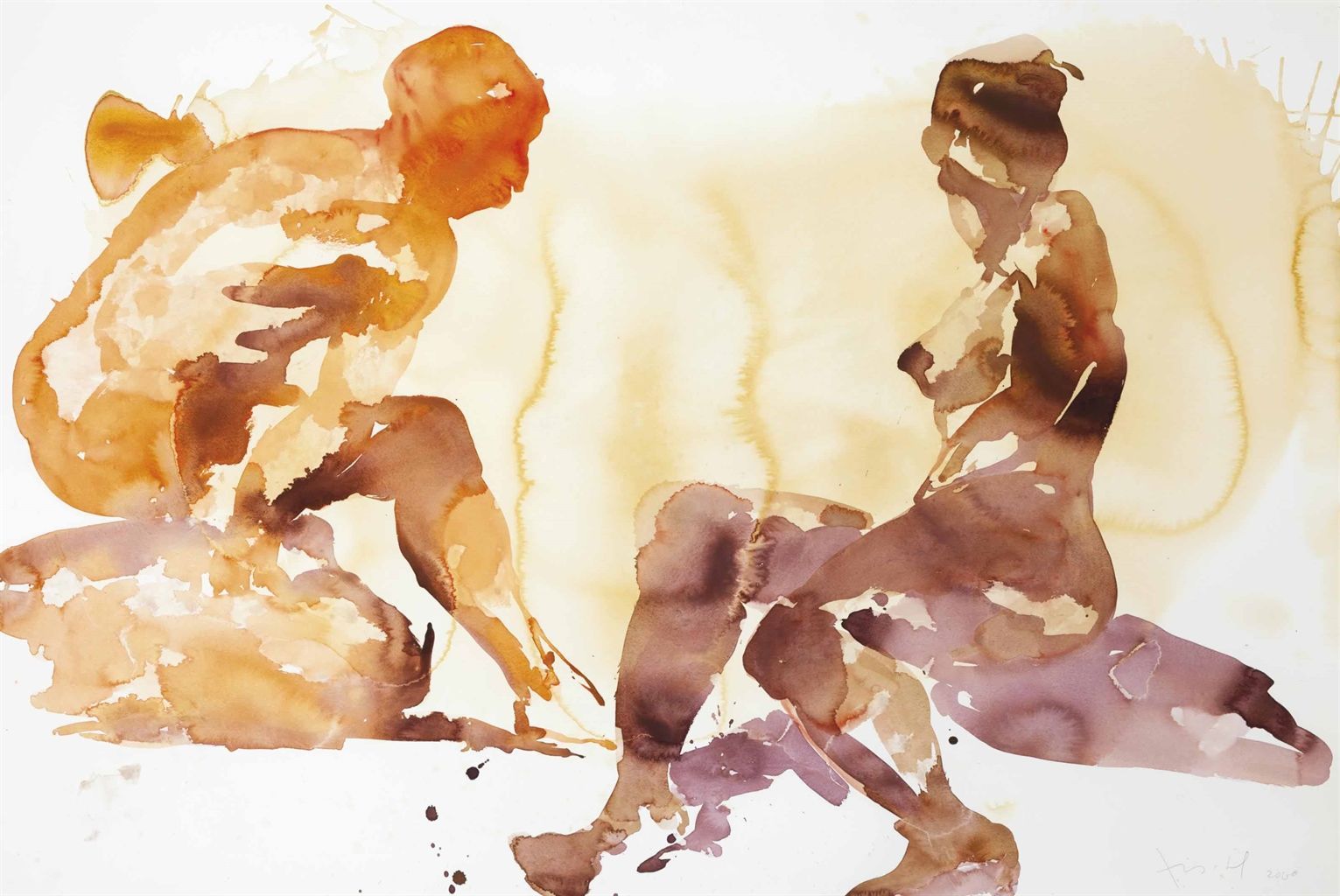 Eric Fischl (American, b. 1948) -Untitled. Watercolor, Watercolor and ink, Figure painting