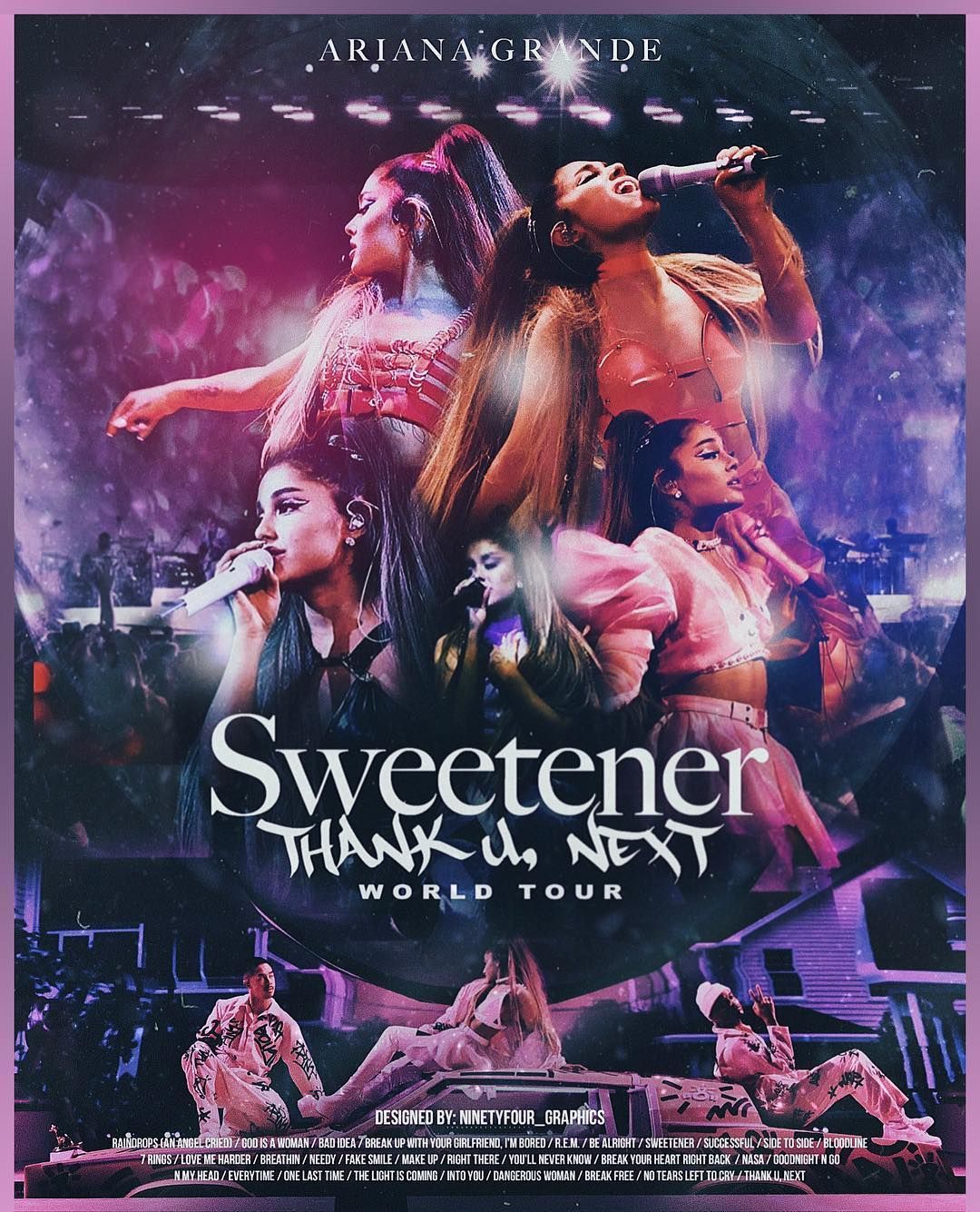 NinetyFour graphics on Instagram: “SWEETENER x THANK U, NEXT world tour ( poster)