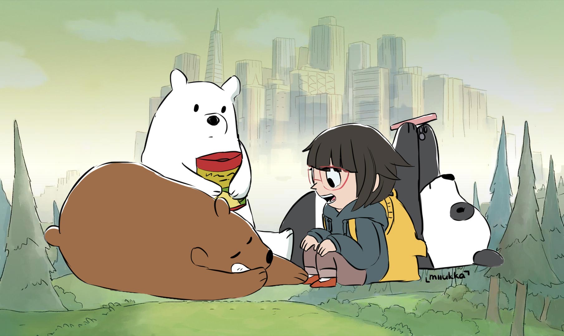 I Need The Bears Everywhere, And I Couldn't Find Many Bare Bears And Chloe Wallpaper & Background Download