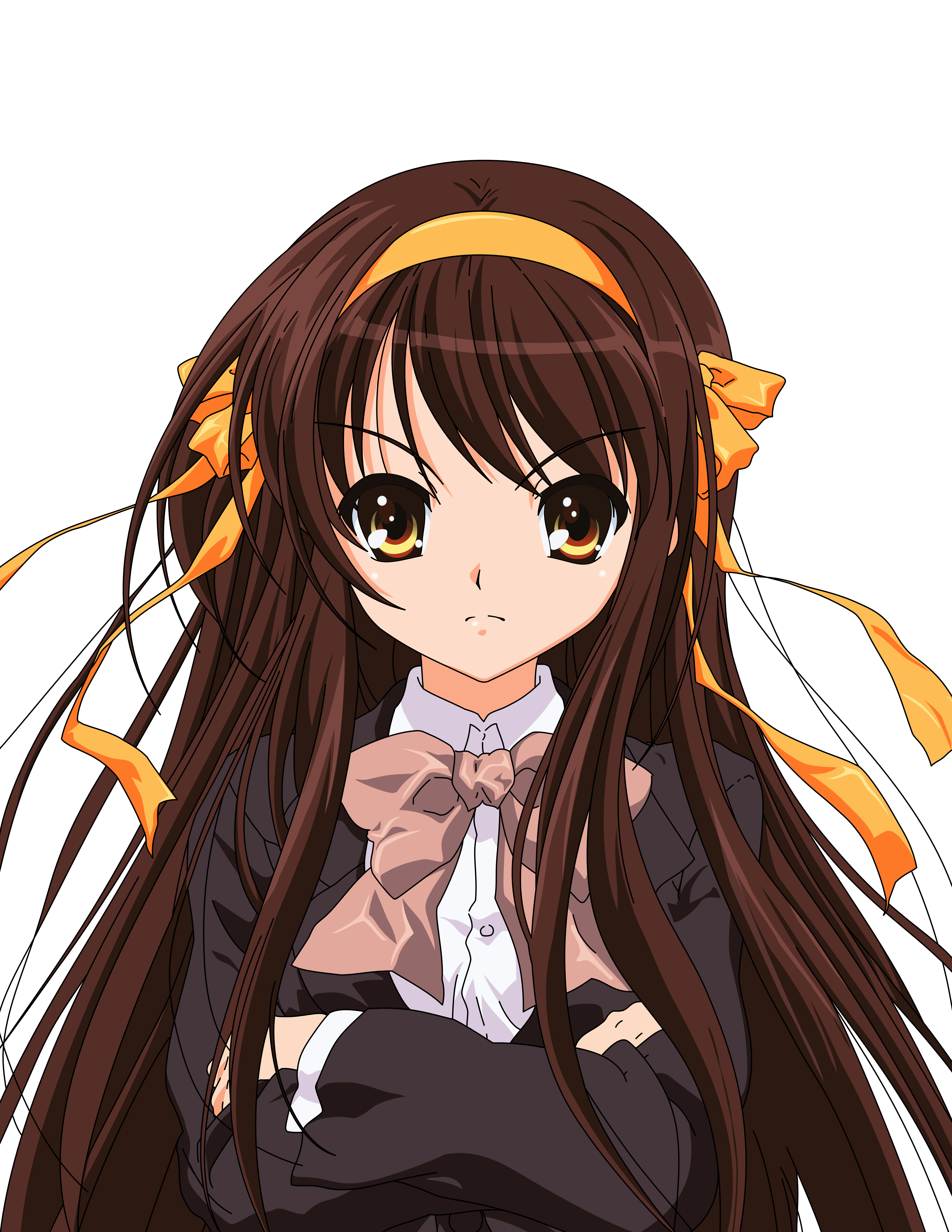 vectors, school uniforms, transparent, The Melancholy of Haruhi Suzumiya, anime girls, Suzumiya Haruhi, anime vectors wallpaper