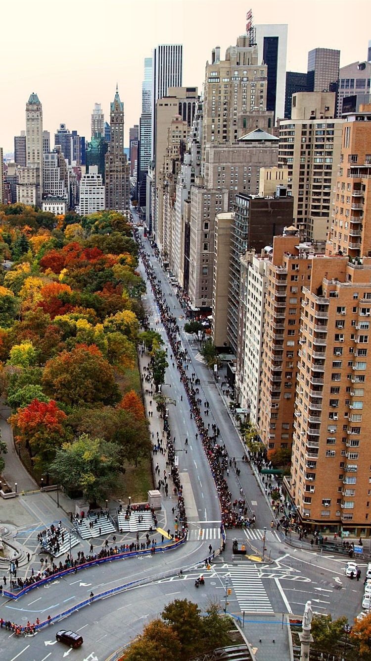 USA, New York, City, Skyscrapers, Park, Trees, Autumn 750x1334 IPhone 8 7 6 6S Wallpaper, Background, Picture, Image