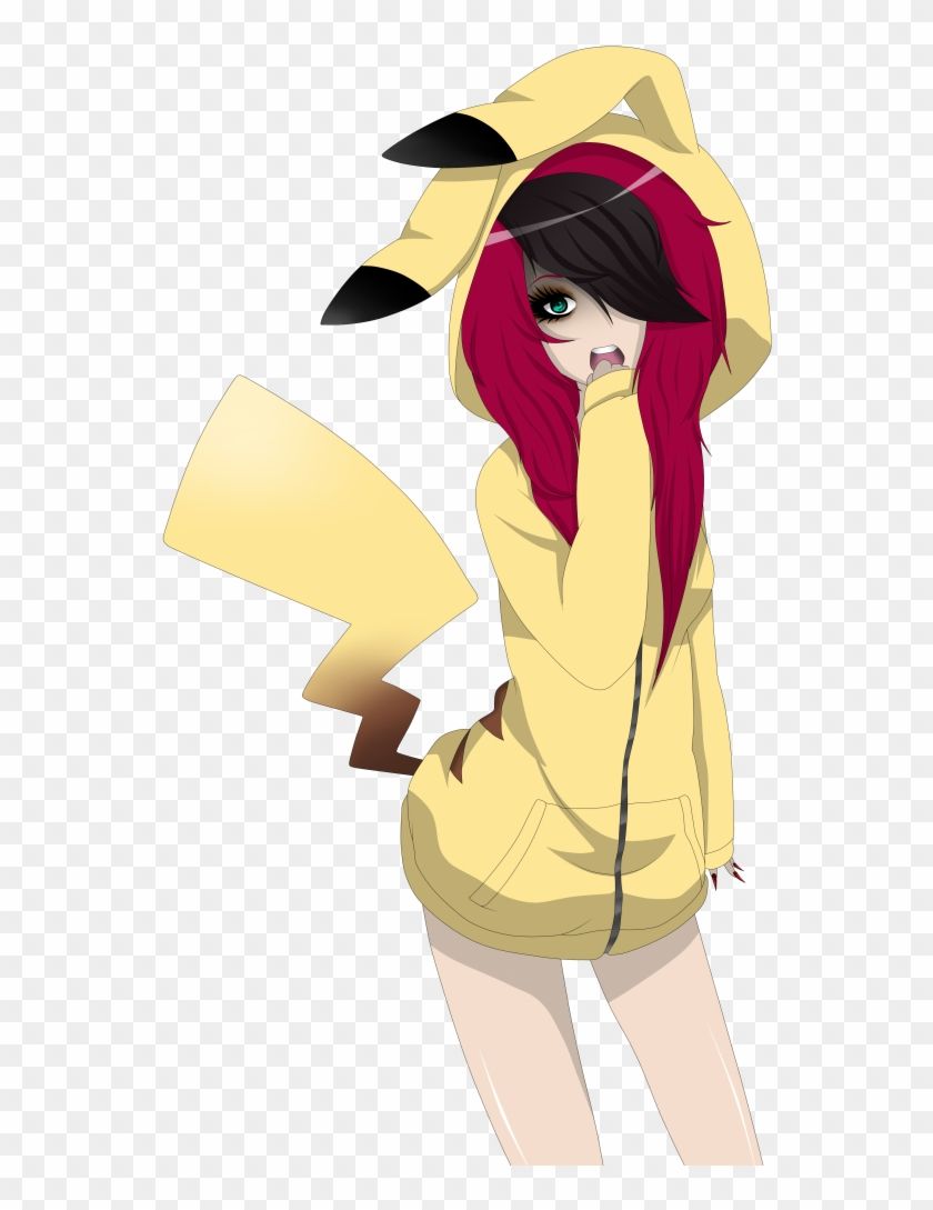 Emo Pikachu Girl By Izuminiimura Girl In Pikachu Hoodie Transparent PNG Clipart Image Download