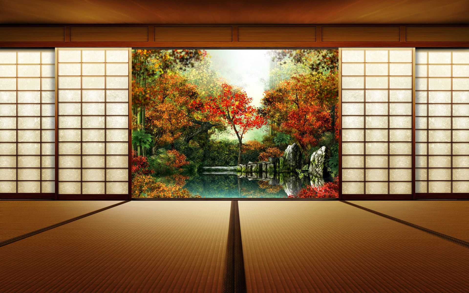 Japanese Garden Wallpaper. Landscape wallpaper, Japanese style house, Japan landscape