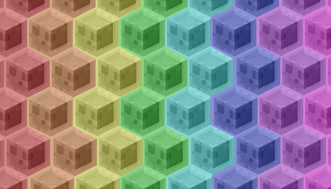 Rainbow Tiled Slime Wallpaper, Minecraftreddit.com