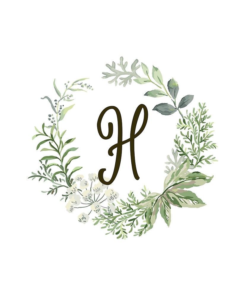 Monogram H Forest Flowers And Leaves' Sticker by floralmonogram. Forest flowers, Monogram wallpaper, Monogram