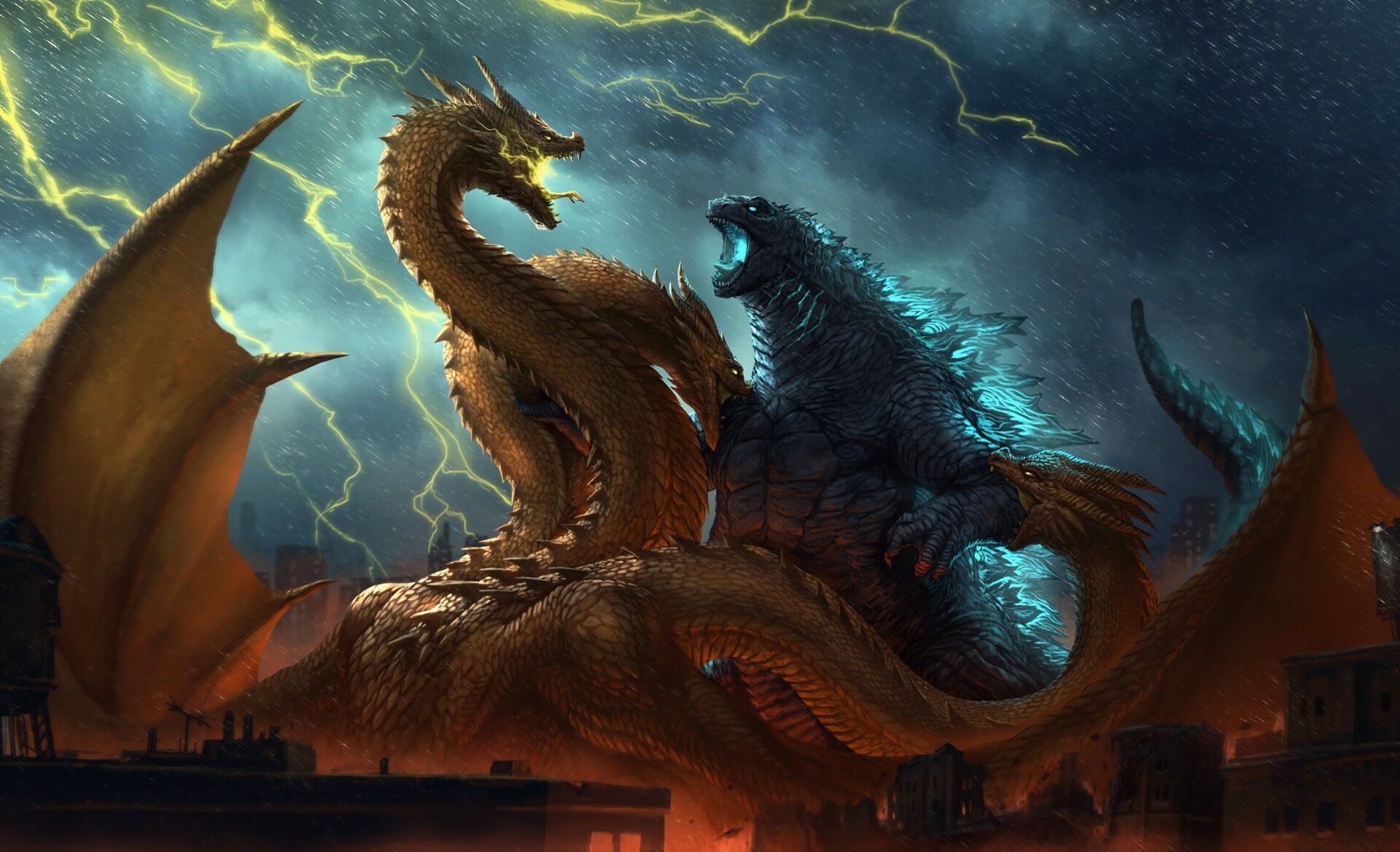 Kaiju. Godzilla vs king ghidorah, Godzilla wallpaper, Kaiju monsters