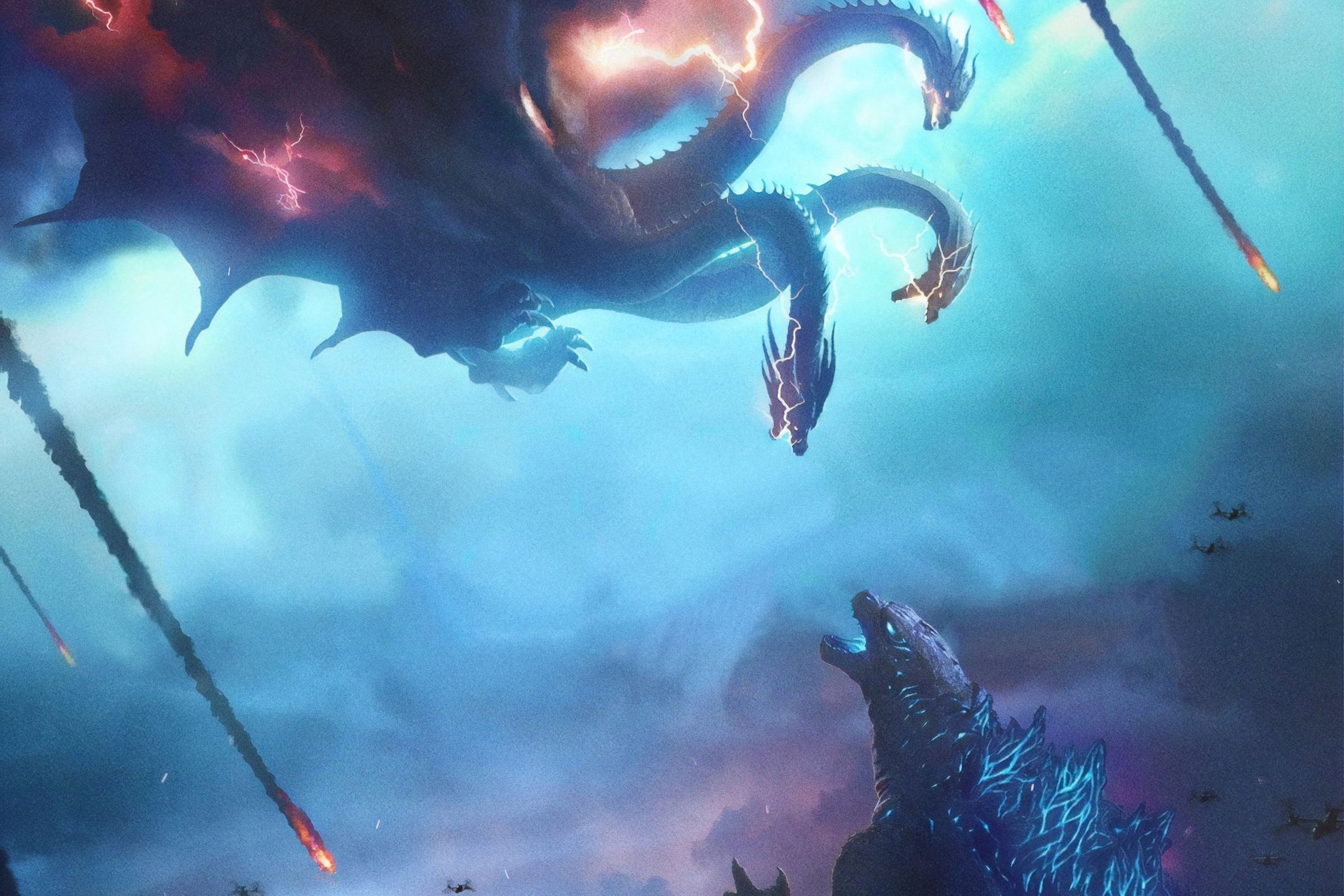 Godzilla Vs 3 Headed Dragon Wallpaper King Of The Monsters Background