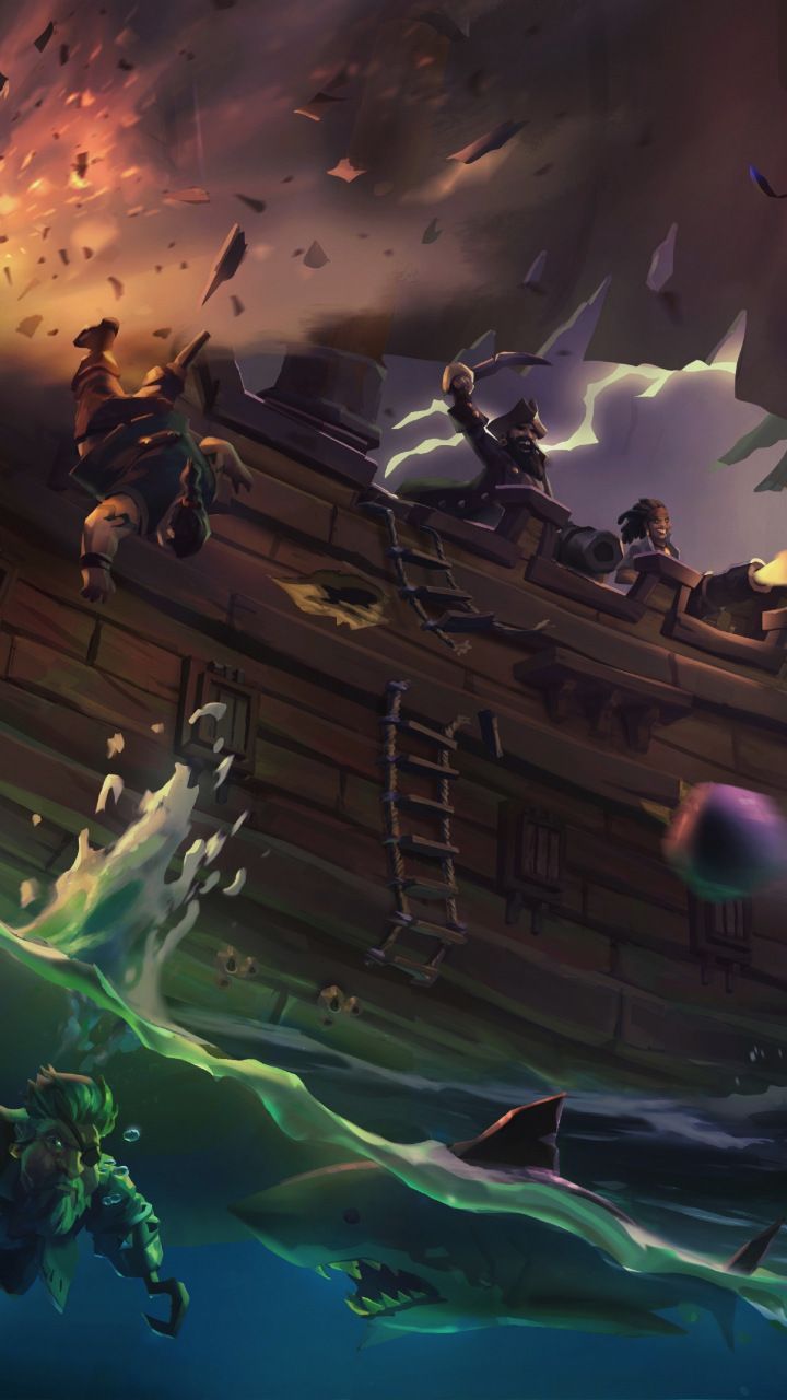 Sea of thieves, ship, pirates, video game, 720x1280 wallpaper. Sea of thieves game, Sea of thieves, Mythical sea creatures