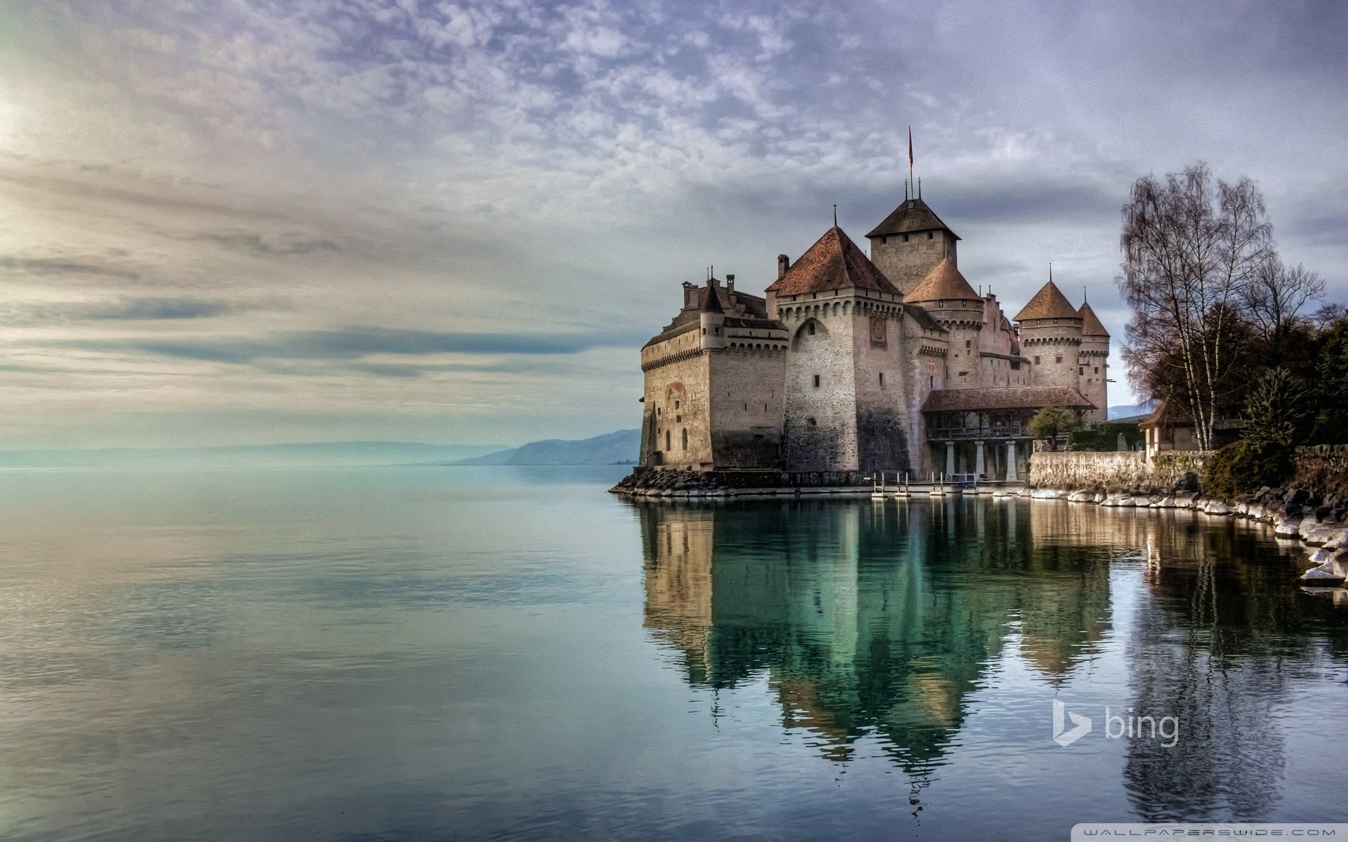 Chateau De Chillon On Lake Geneva Switzerland Ultra HD Desktop Background Wallpaper for 4K UHD TV, Tablet
