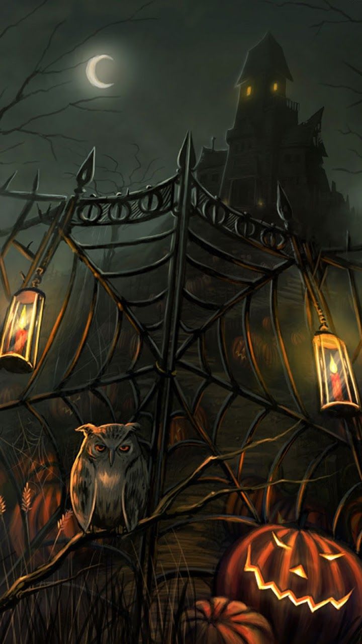 Android Best Wallpaper: Scary Haunted House Gate Halloween Android Best Wallpaper