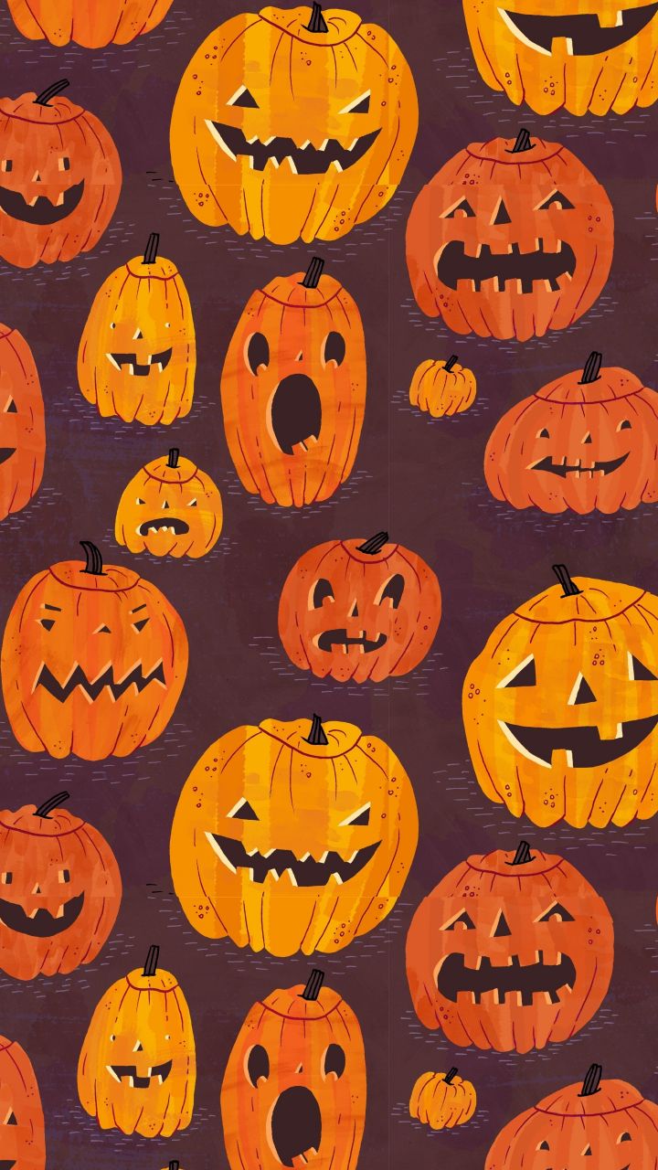 Download 720x1280 wallpaper pumpkin, pattern, halloween, samsung galaxy mini s3, s5, neo, alpha, sony xperia compact z1, z2, z3, asus zenfone, 720x1280 HD image, background, 464