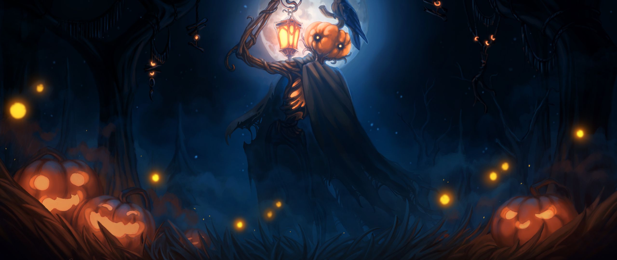 Halloween 2018 Digital Art 4k 2560x1080 Resolution HD 4k Wallpaper, Image, Background, Photo and Picture